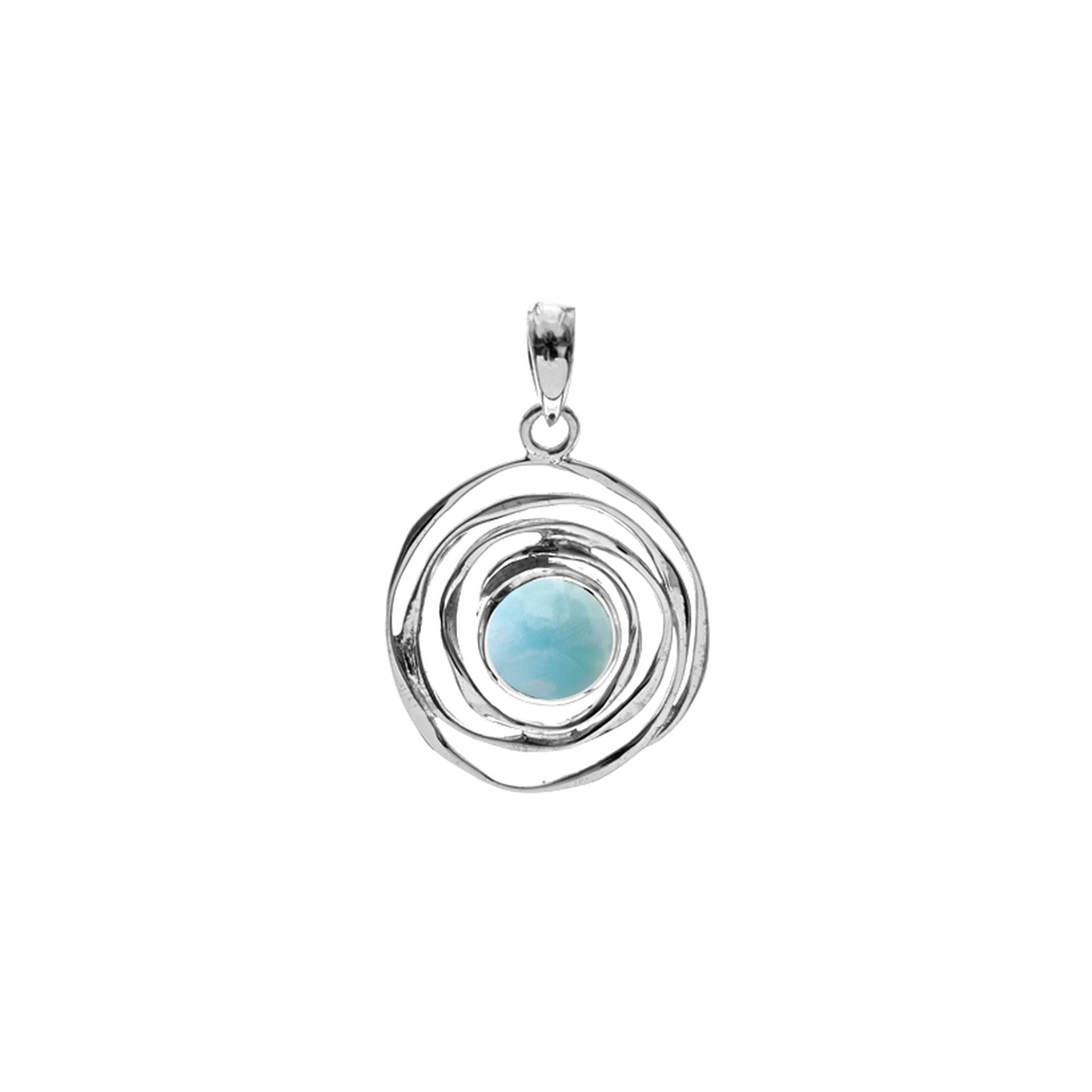 Lexi small spider web larimar pendant