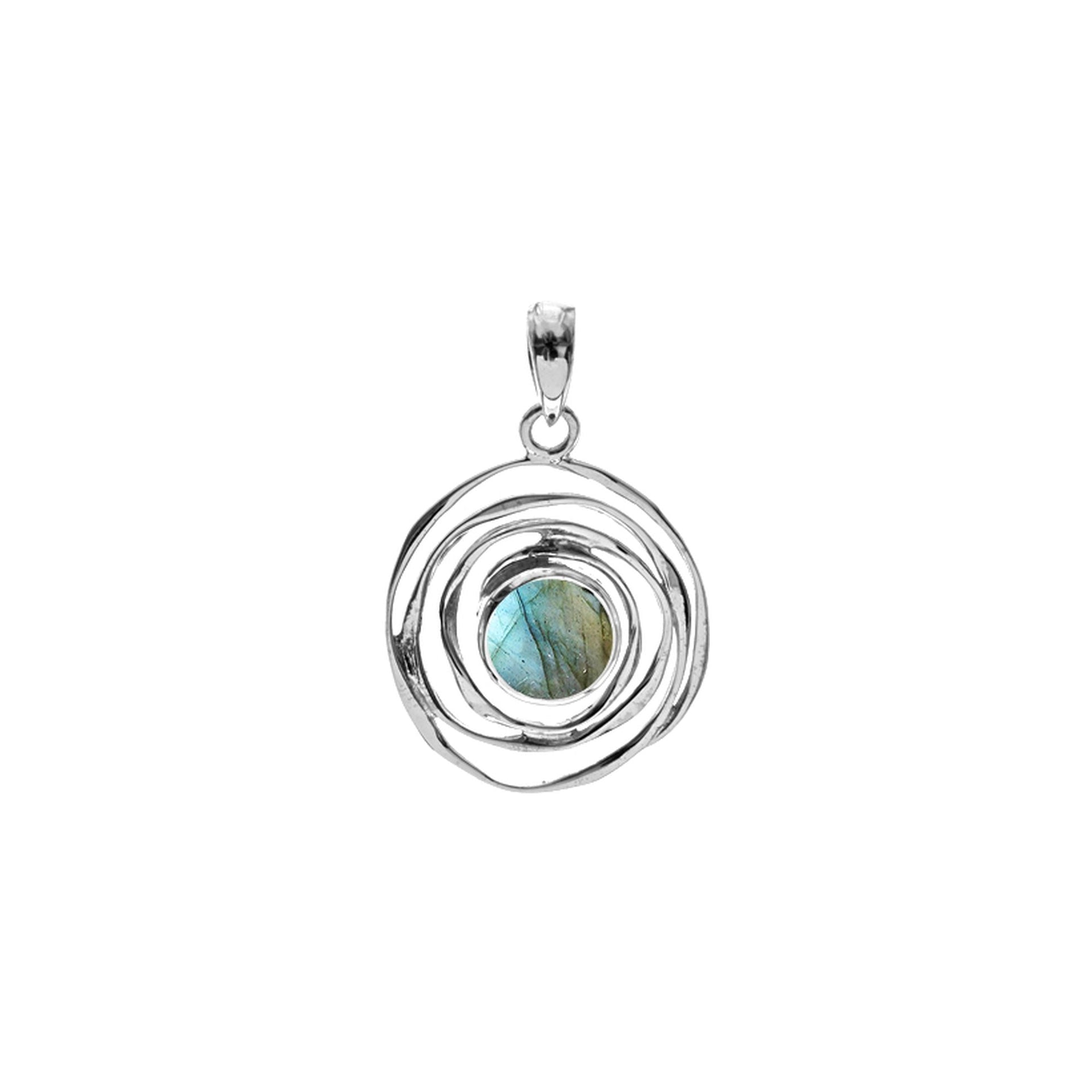Lexi small spider web labradorite pendant