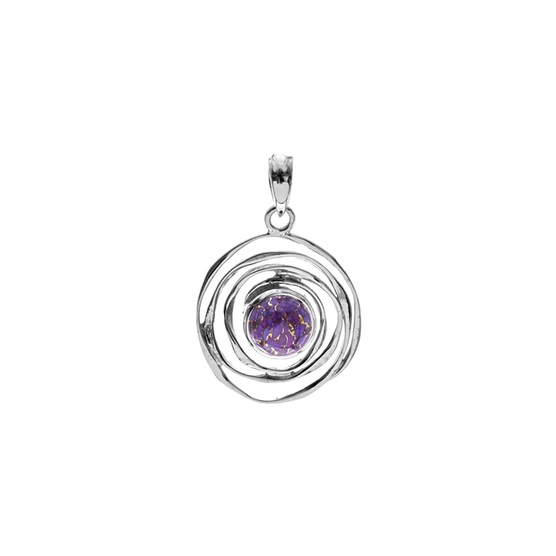 Lexi small spider web purple mohave pendant
