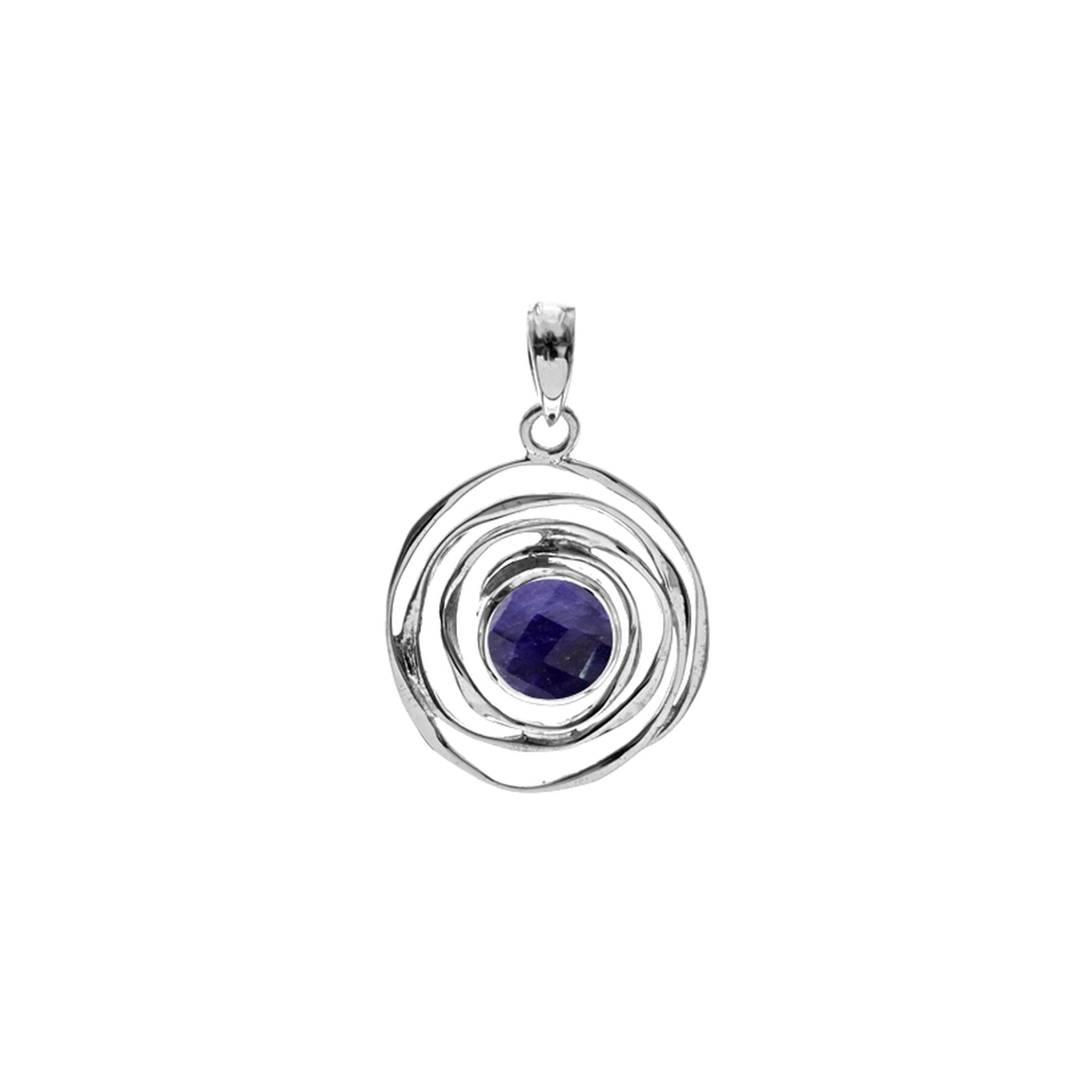 Lexi small spider web sapphire quartz pendant
