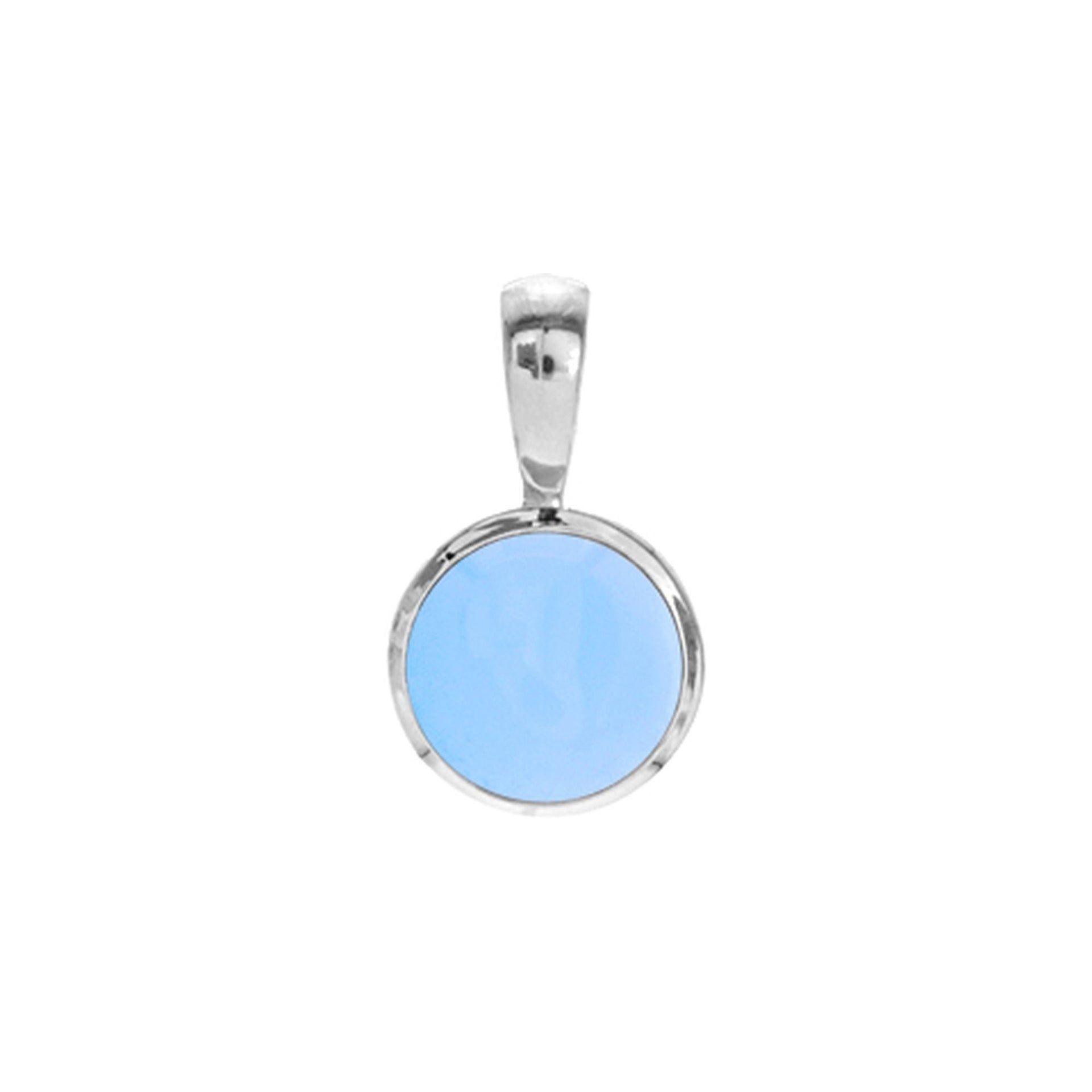 Samira basic round blue chalcedony pendant