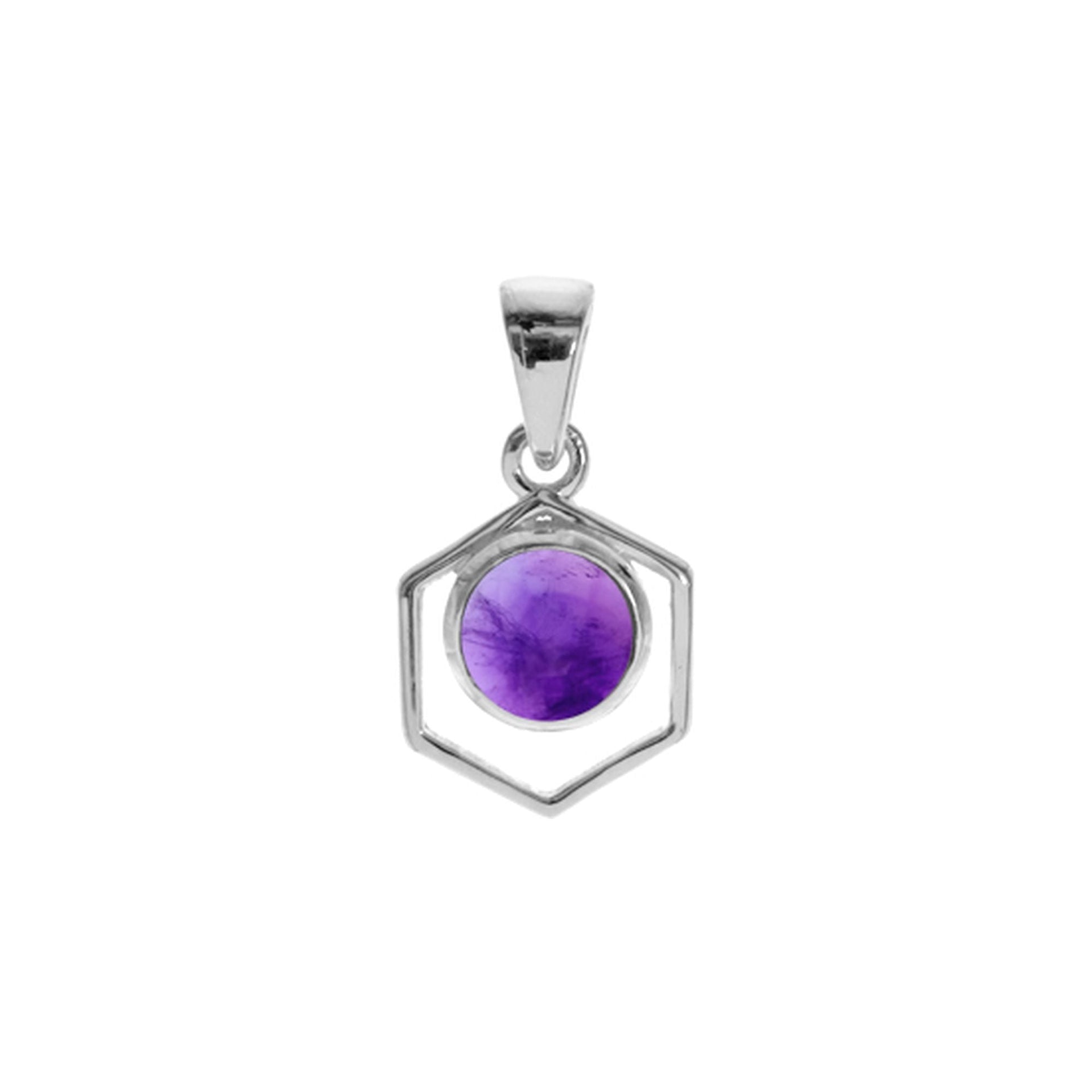 Ivy hexagon amethyst pendant