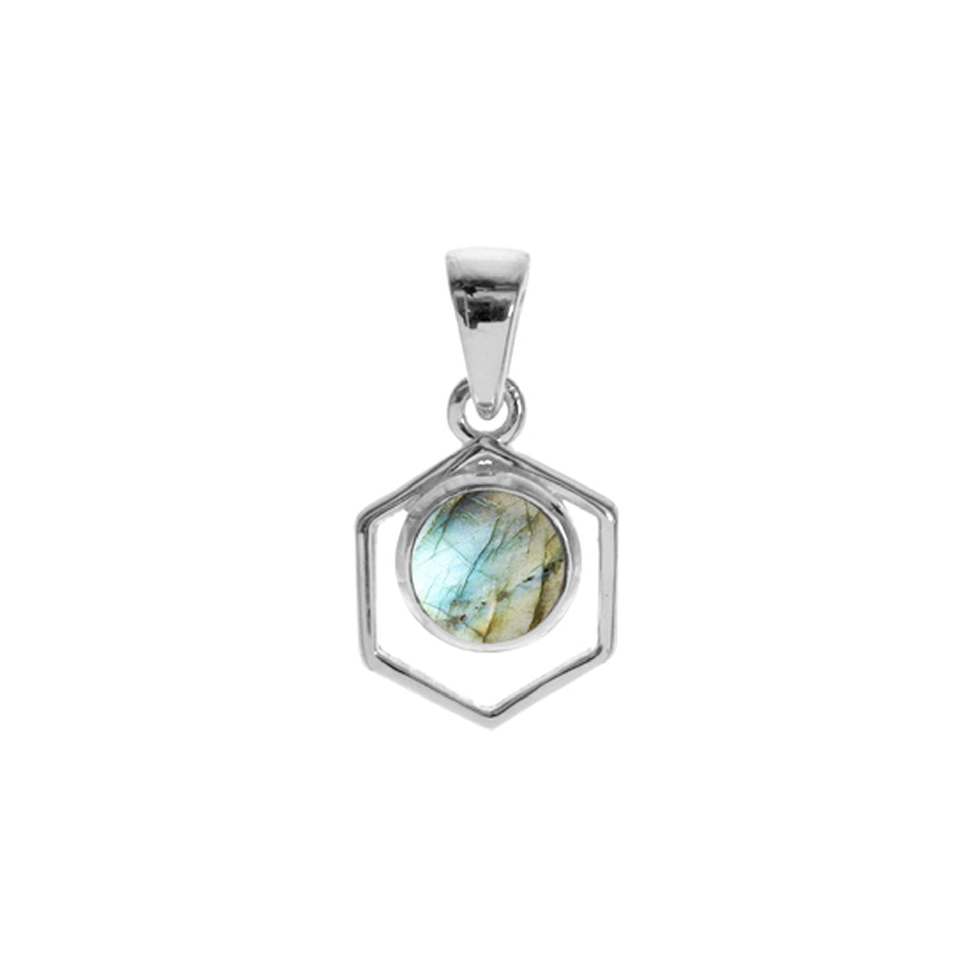 Ivy hexagon labradorite pendant