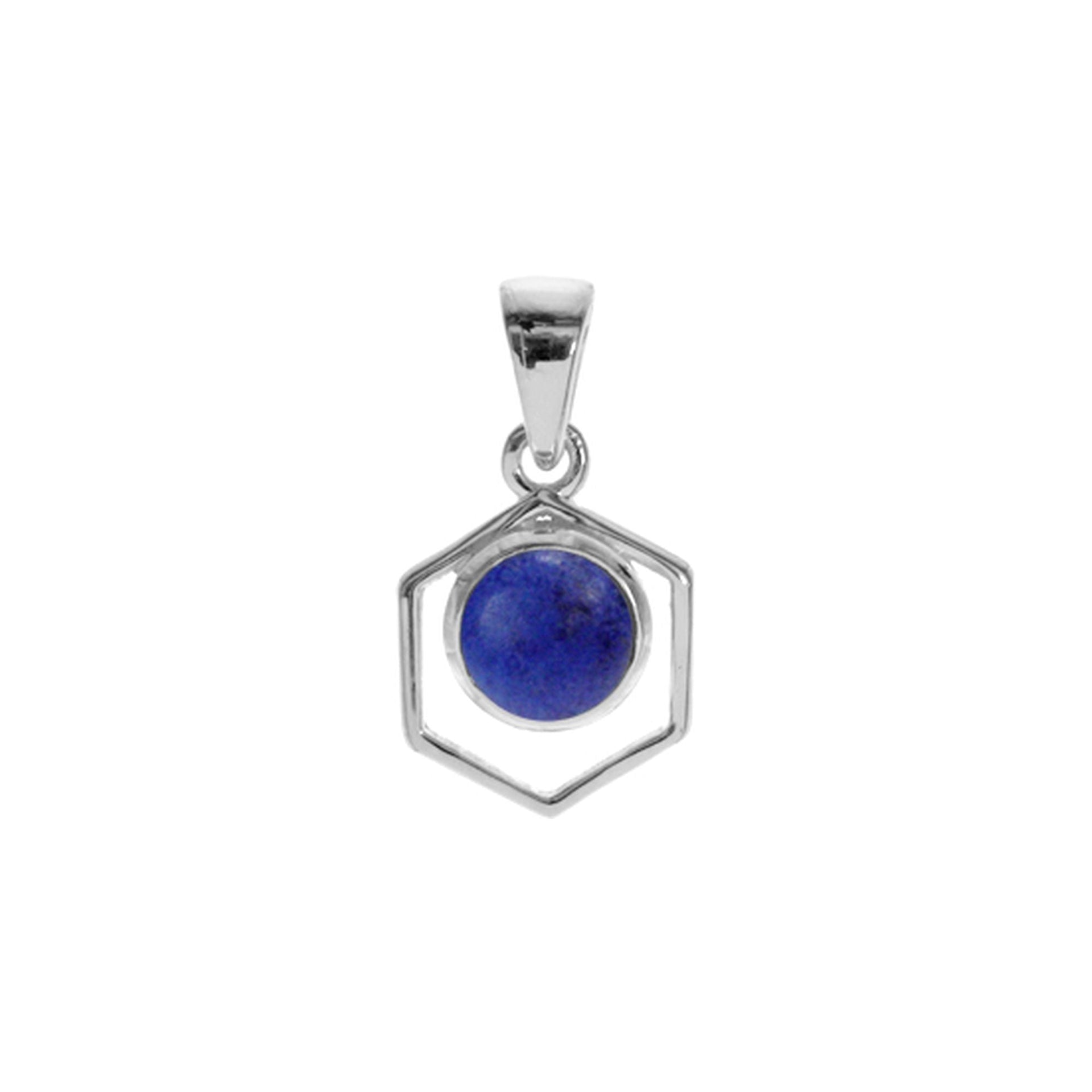 Ivy hexagon lapis lazuli pendant