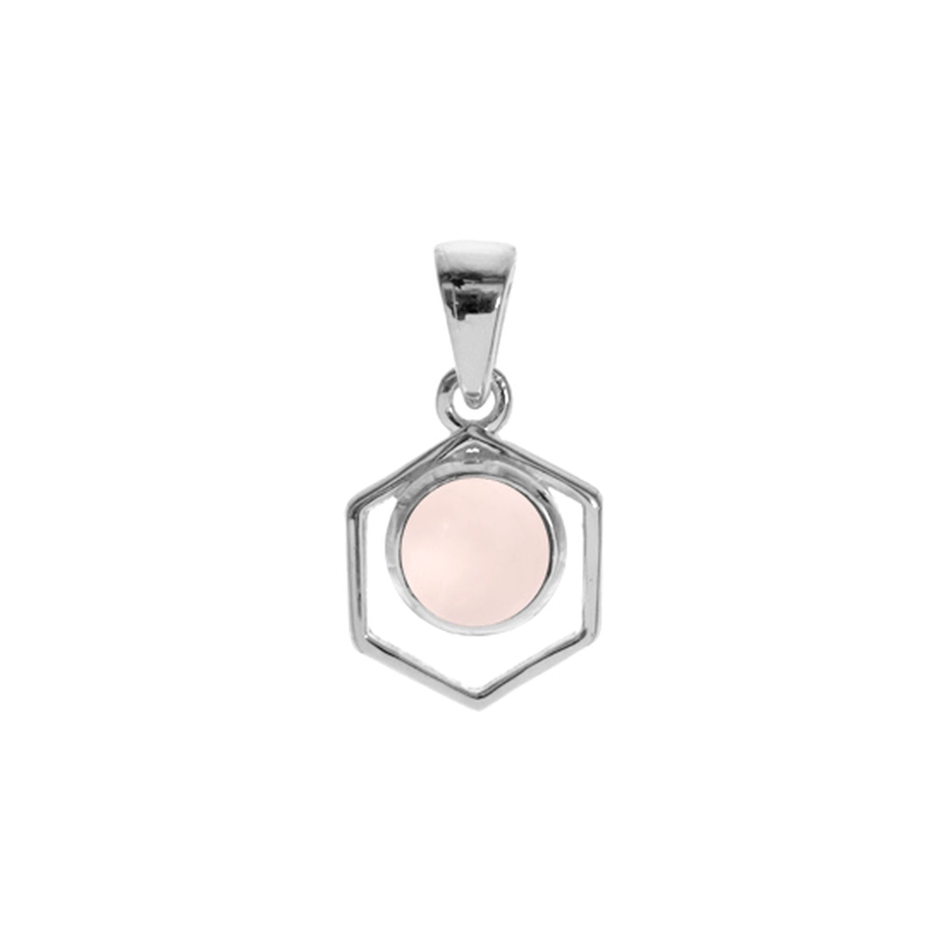 Ivy hexagon rose quartz pendant