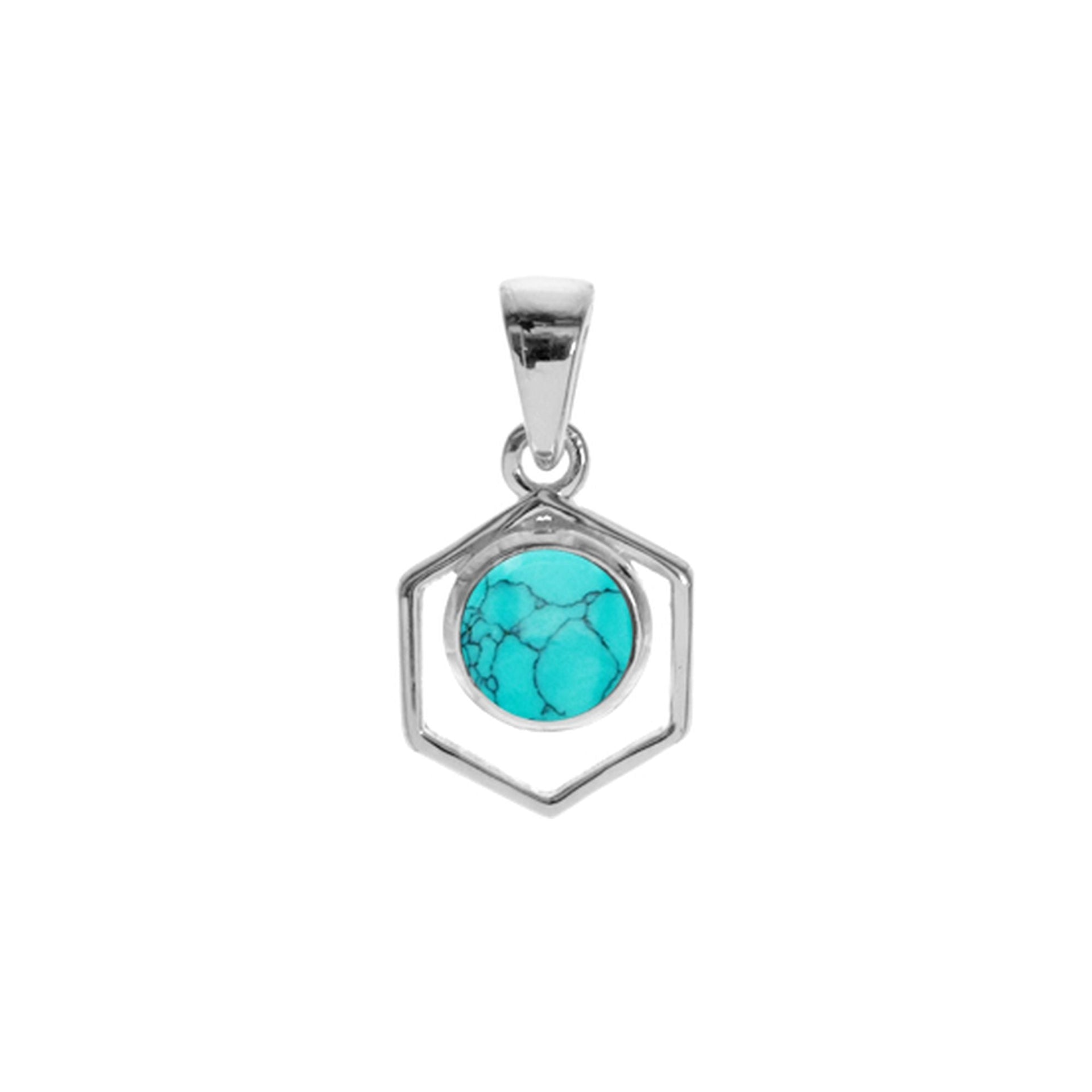 Ivy hexagon turquoise pendant