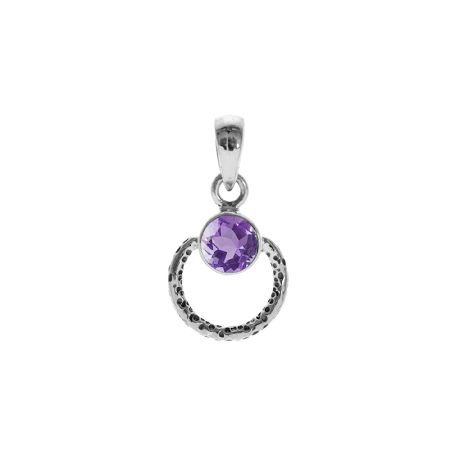 Lexi amethyst facet with hoop pendant