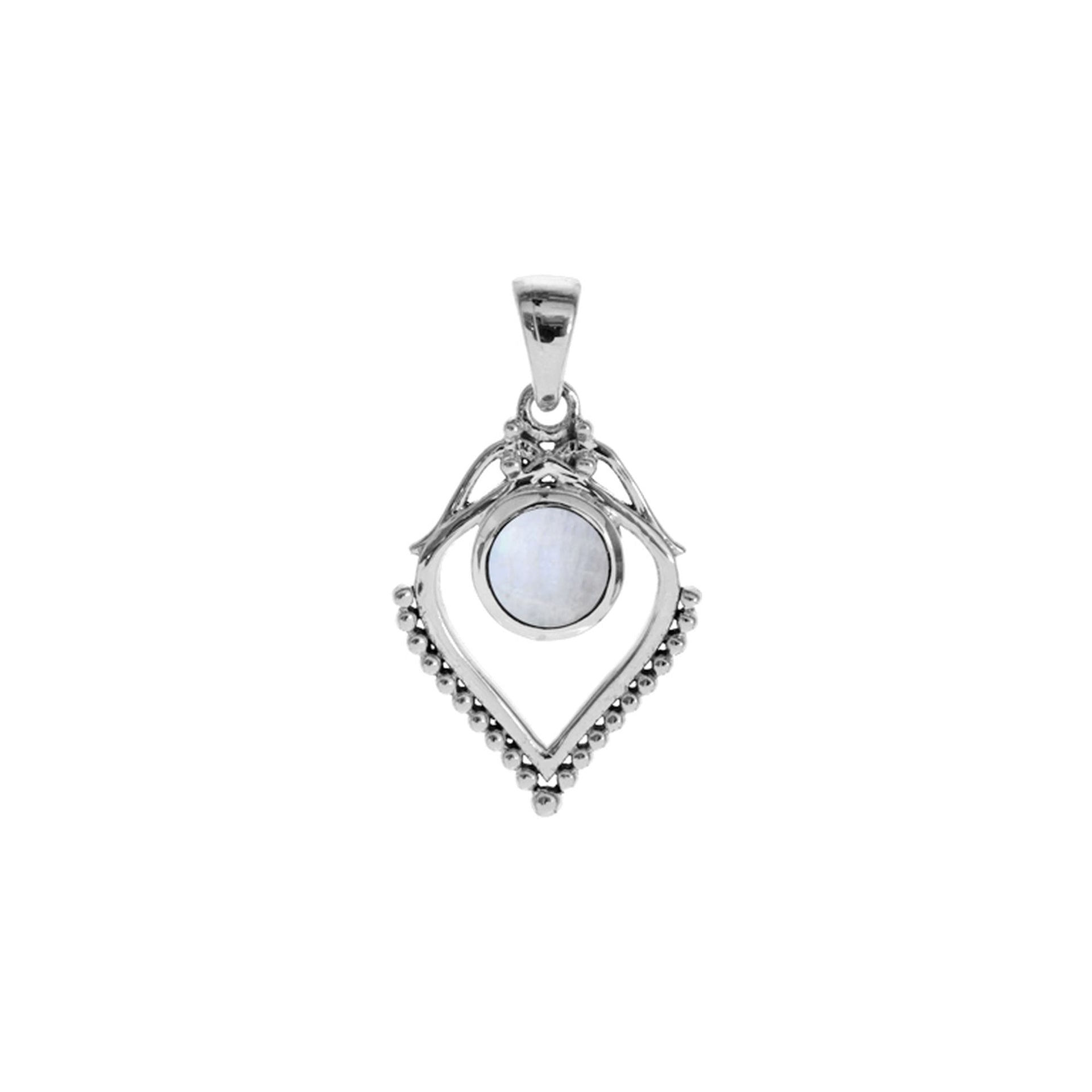 Isla rainbow moonstone with boho surround pendant
