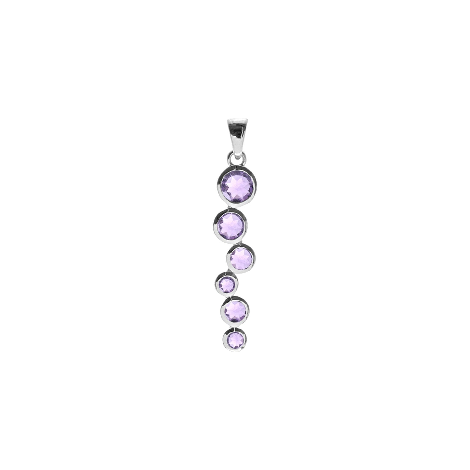 Lola staggered amethyst facet pendant