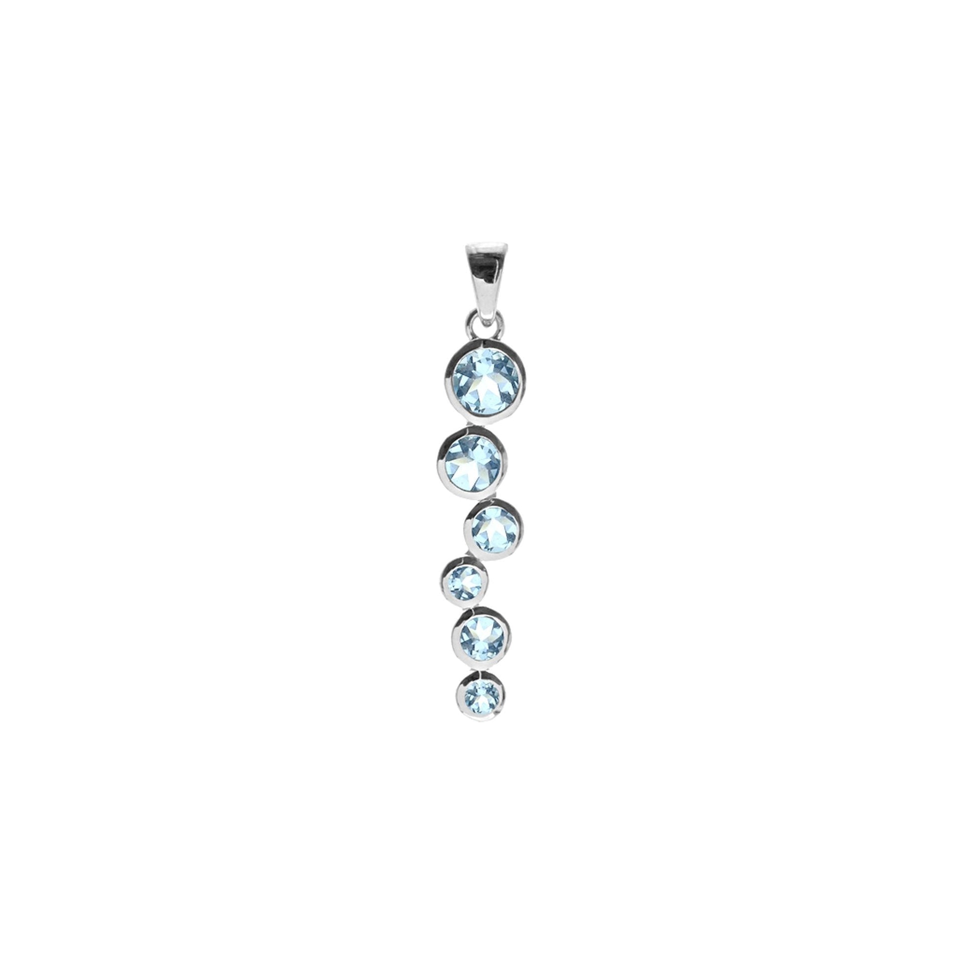 Lola staggered blue topaz pendant