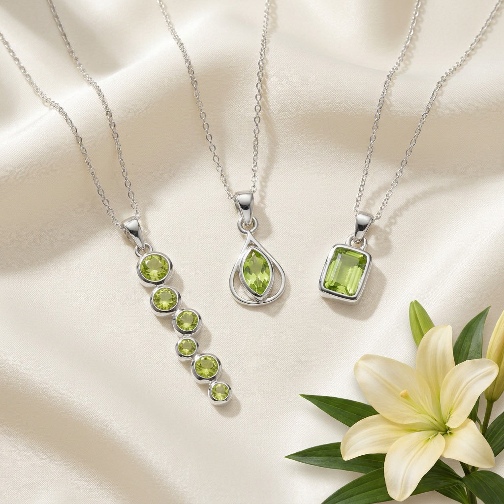 Samira rectangular peridot pendant