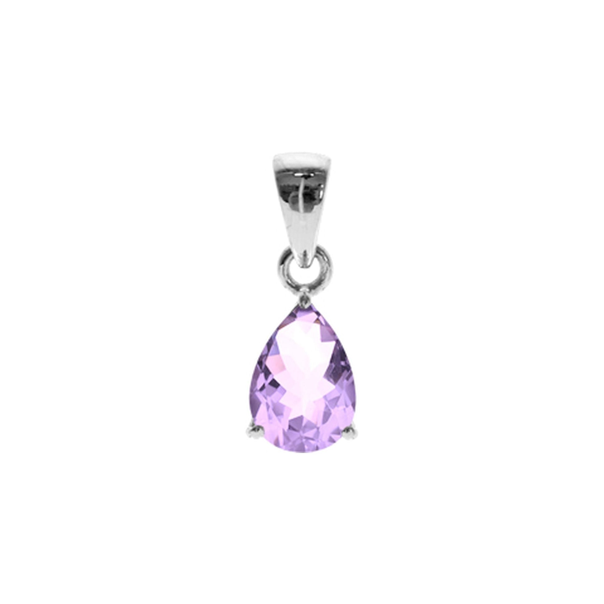 Kara claw-set teardrop amethyst facet pendant