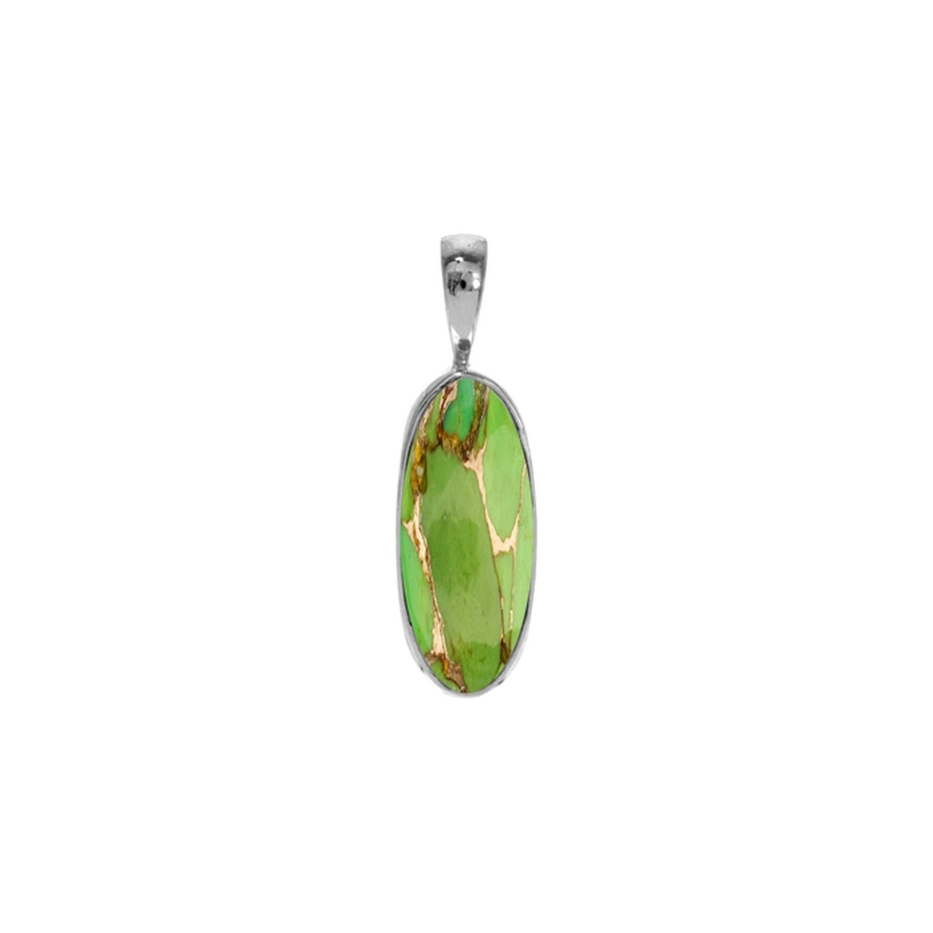 Samira long oval green mohave pendant