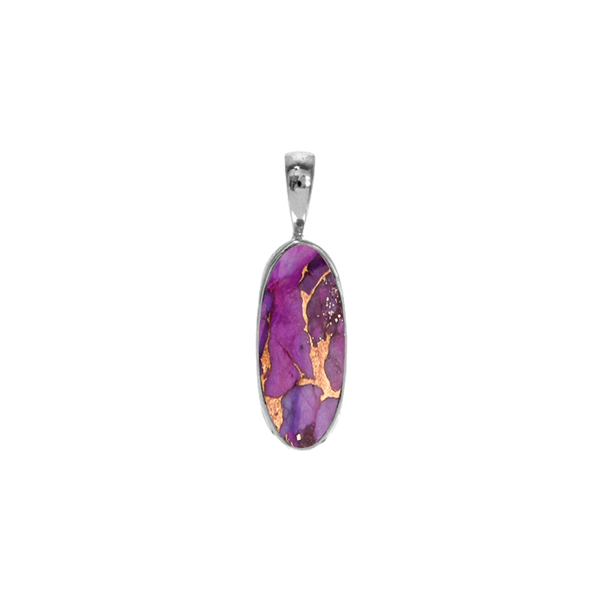 Samira long oval purple mohave pendant