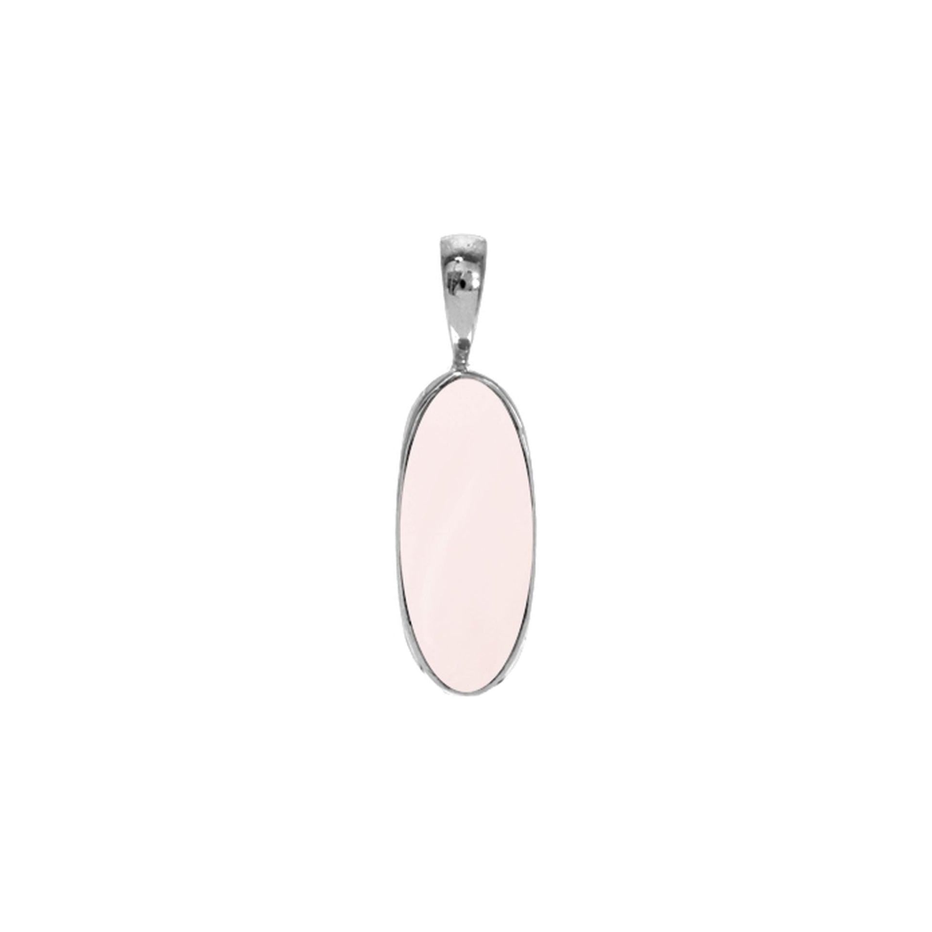 Samira long oval rose quartz pendant