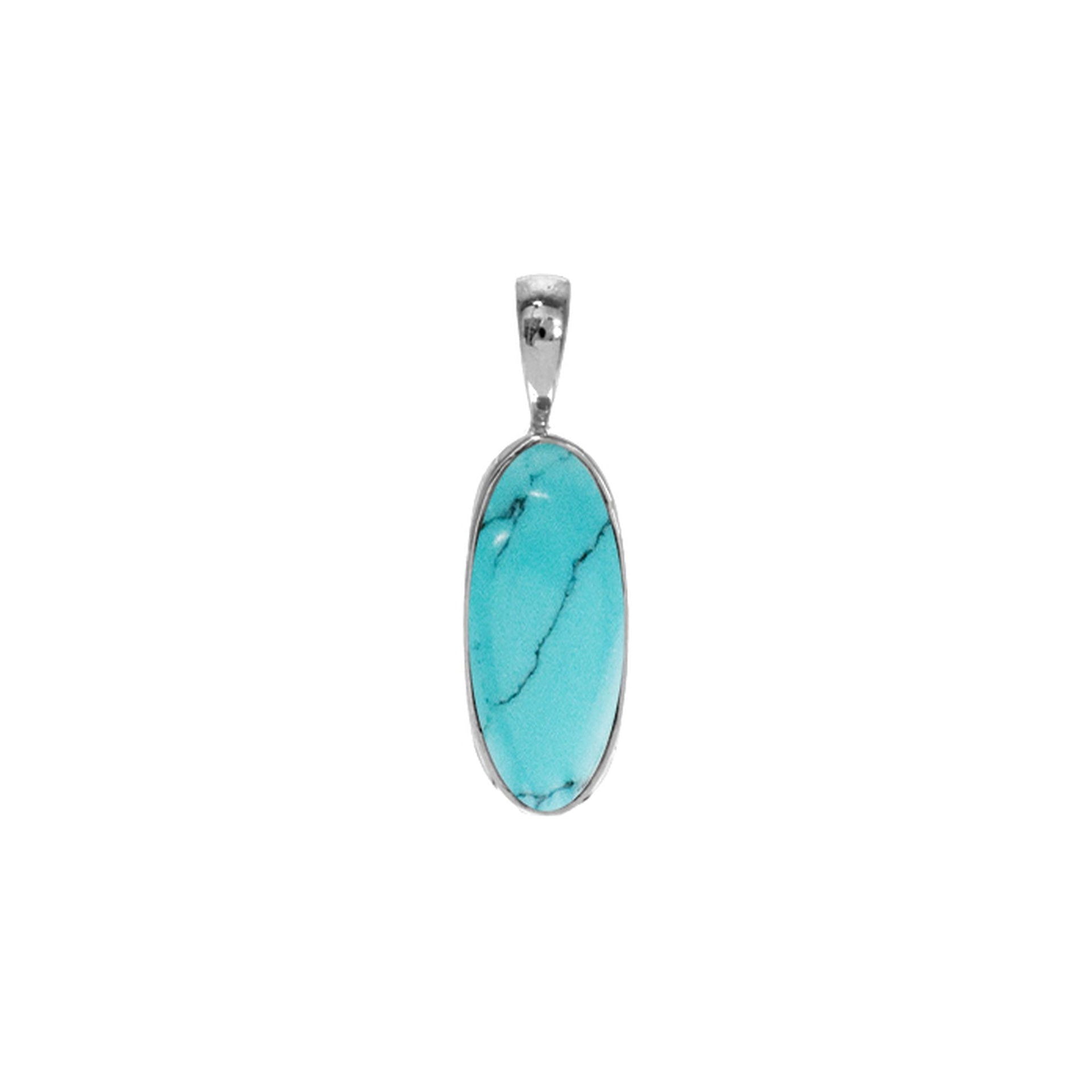 Samira long oval turquoise pendant