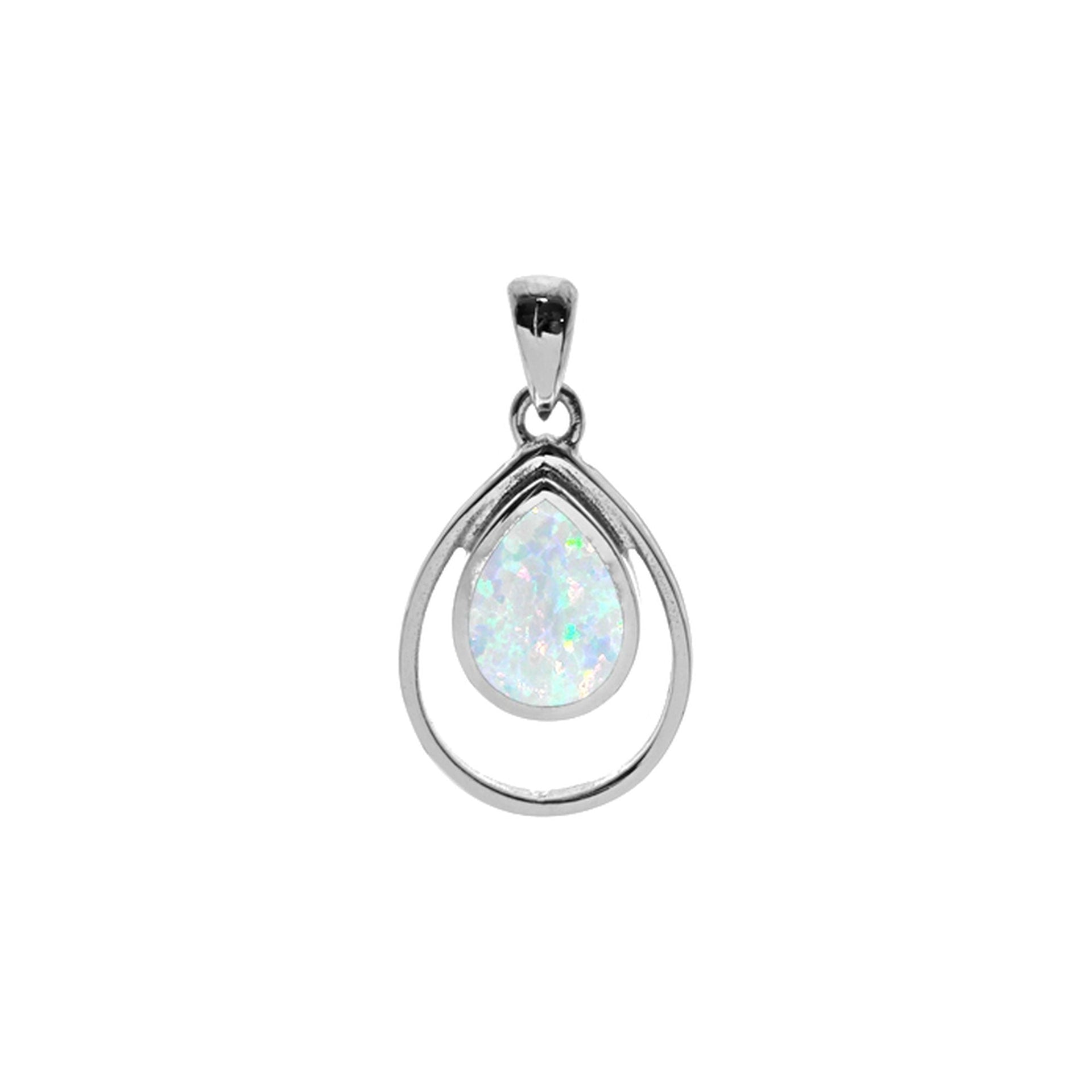 Antoinette teardrop white wire surround pendant