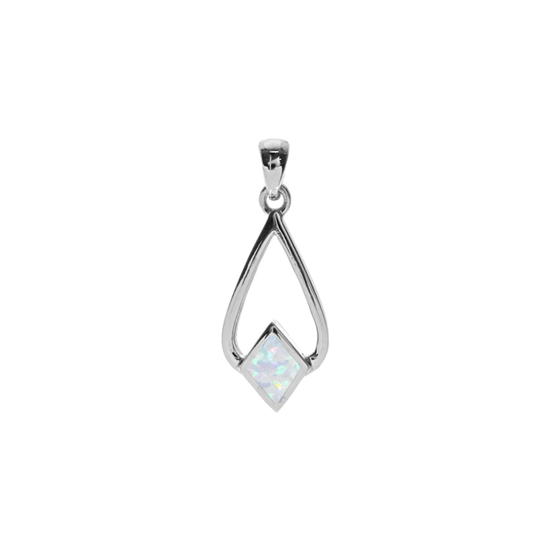 Celeste white diamond and wire pendant