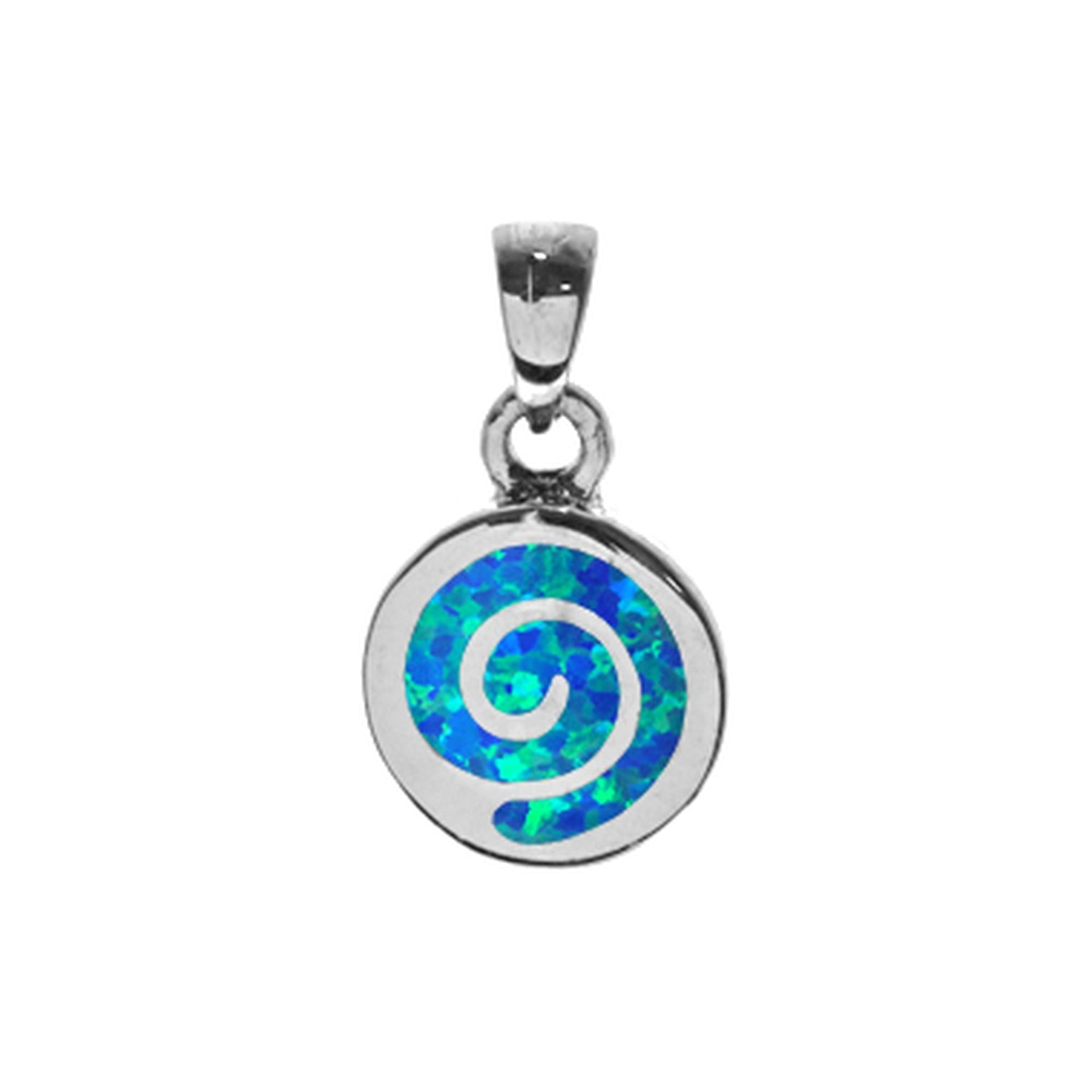 Diana spiral blue opalique pendant