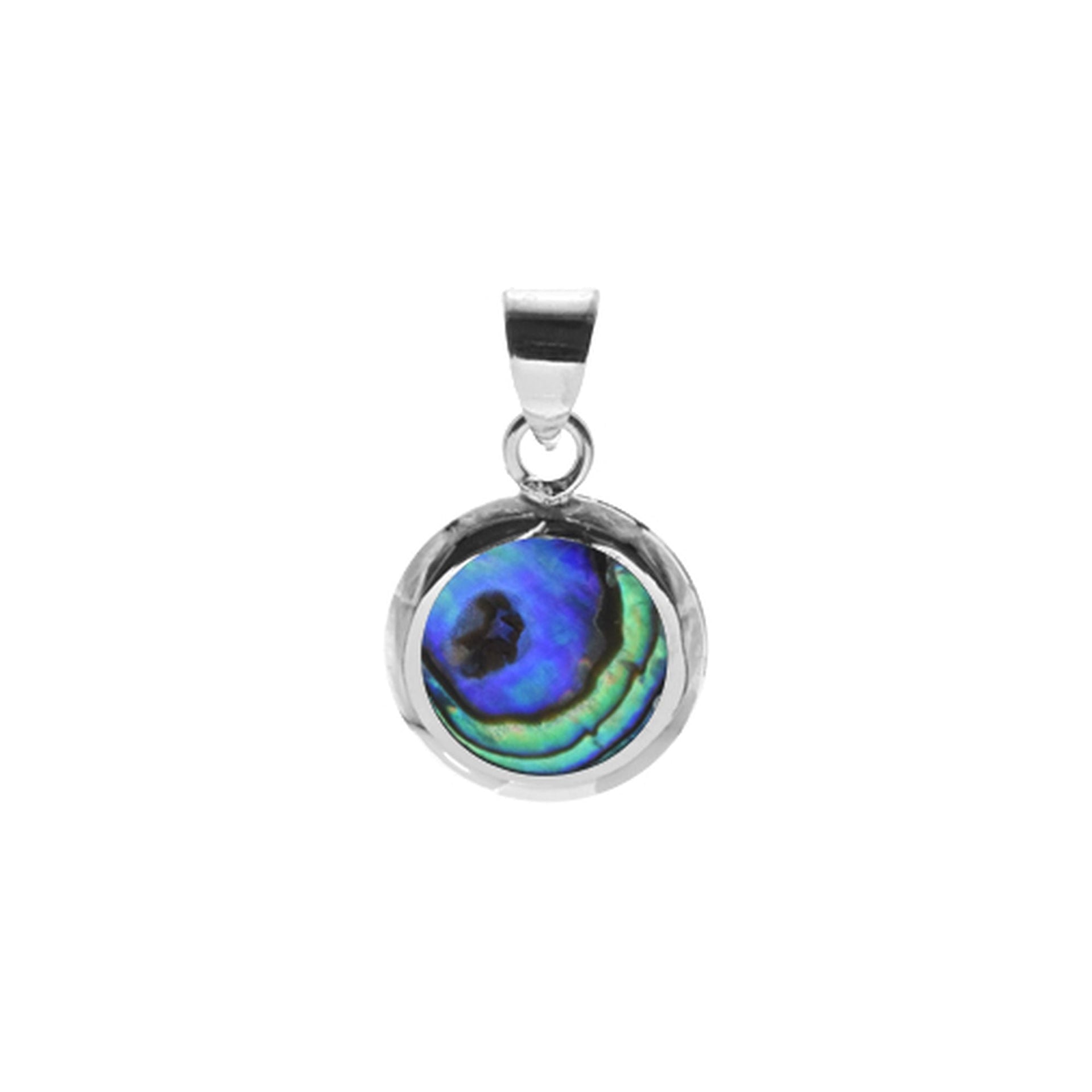 Bronwen round paua shell pendant