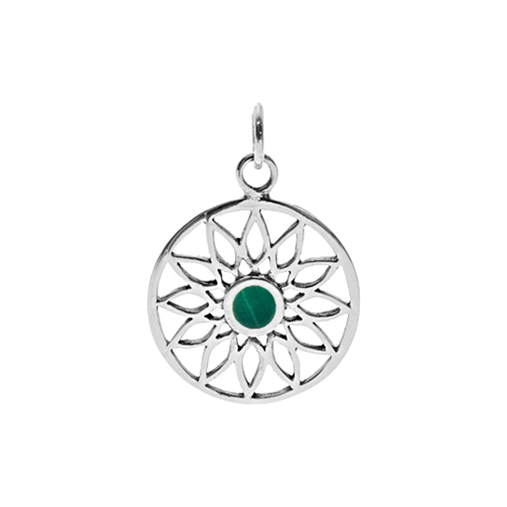 Tilly malachite mandala pendant