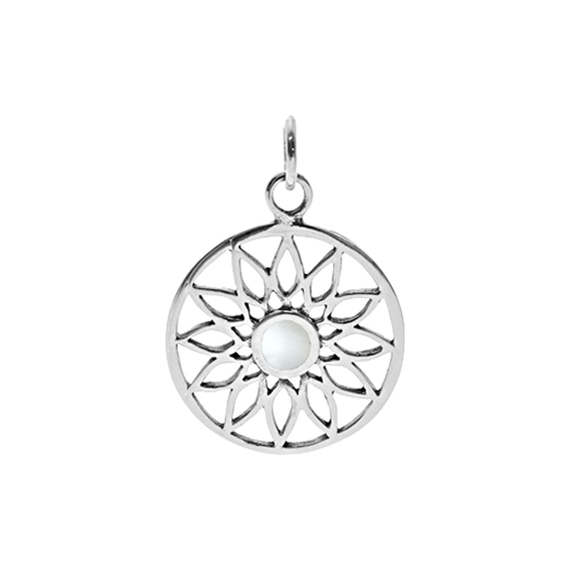 Tilly mother of pearl mandala pendant