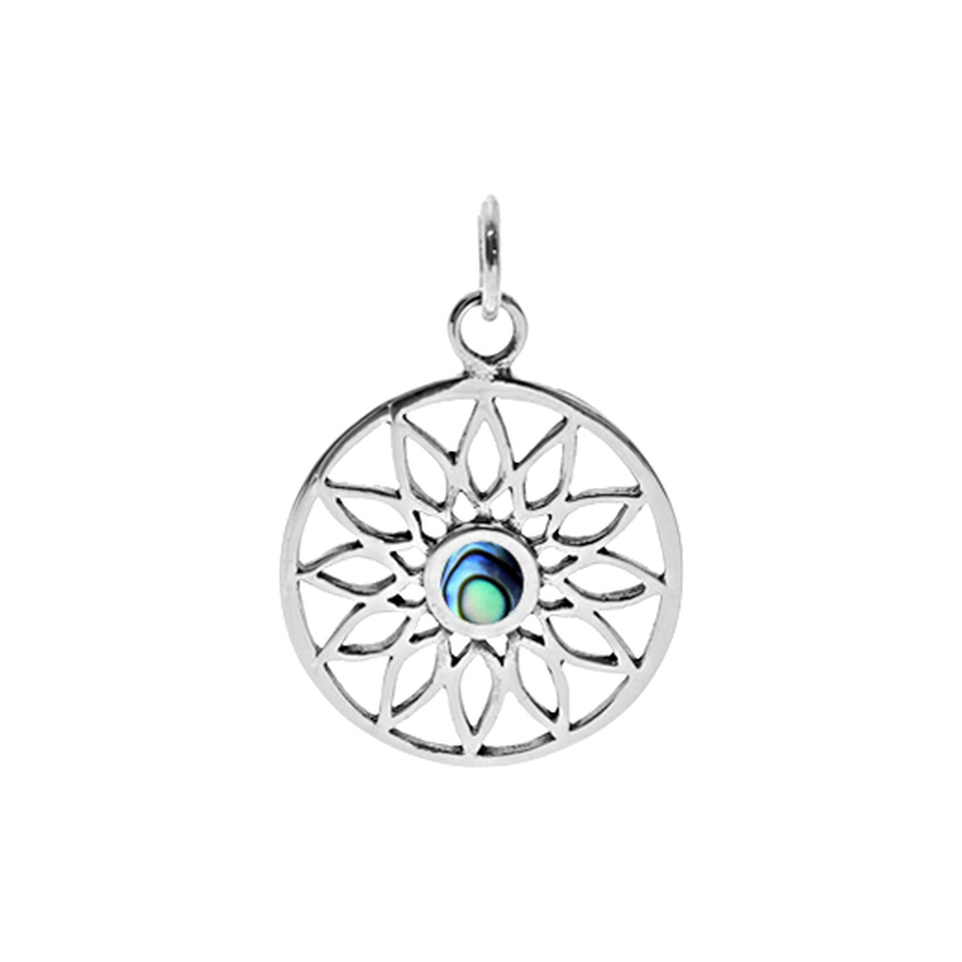 Tilly paua shell mandala pendant