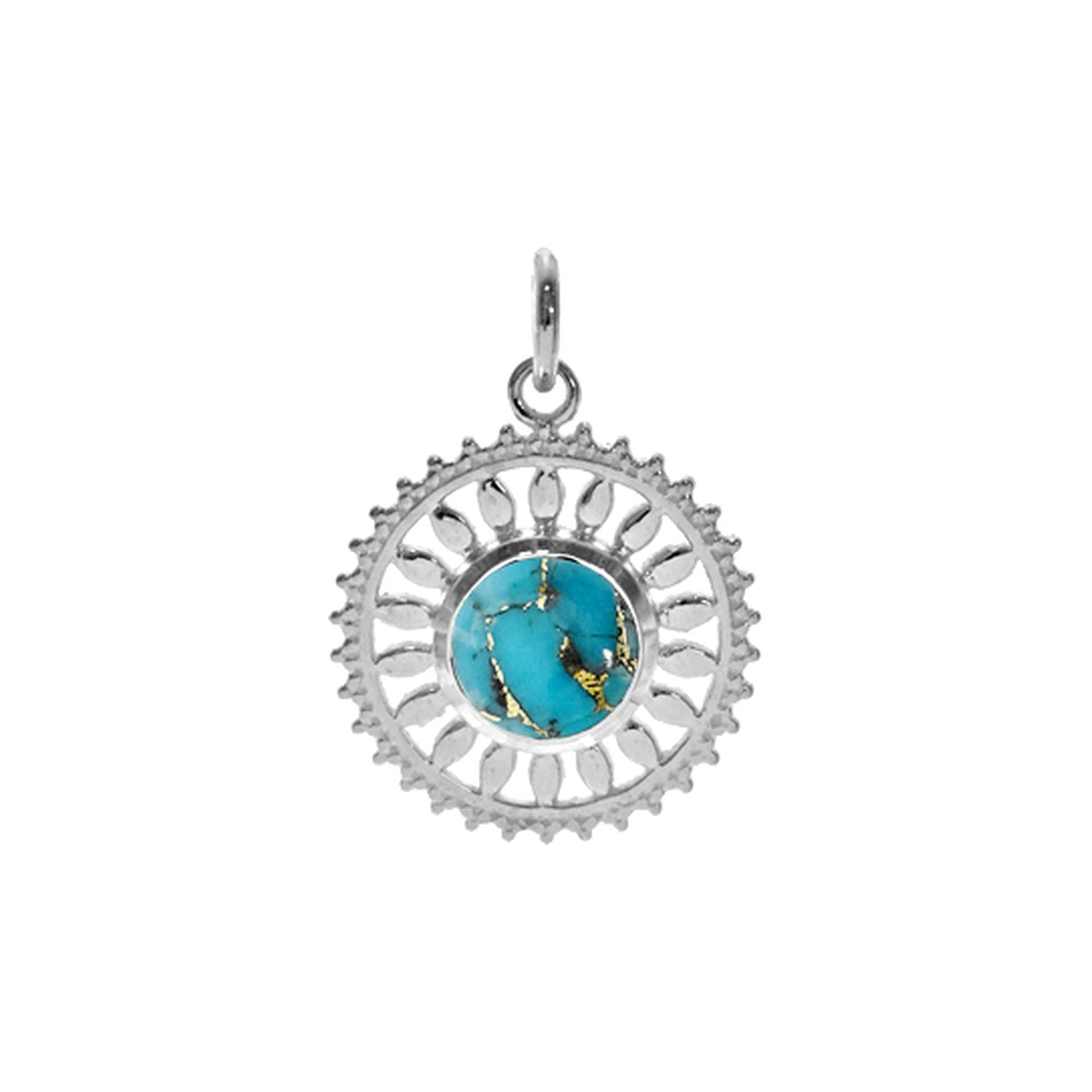Tilly mandala pendant with blue mohave turquoise