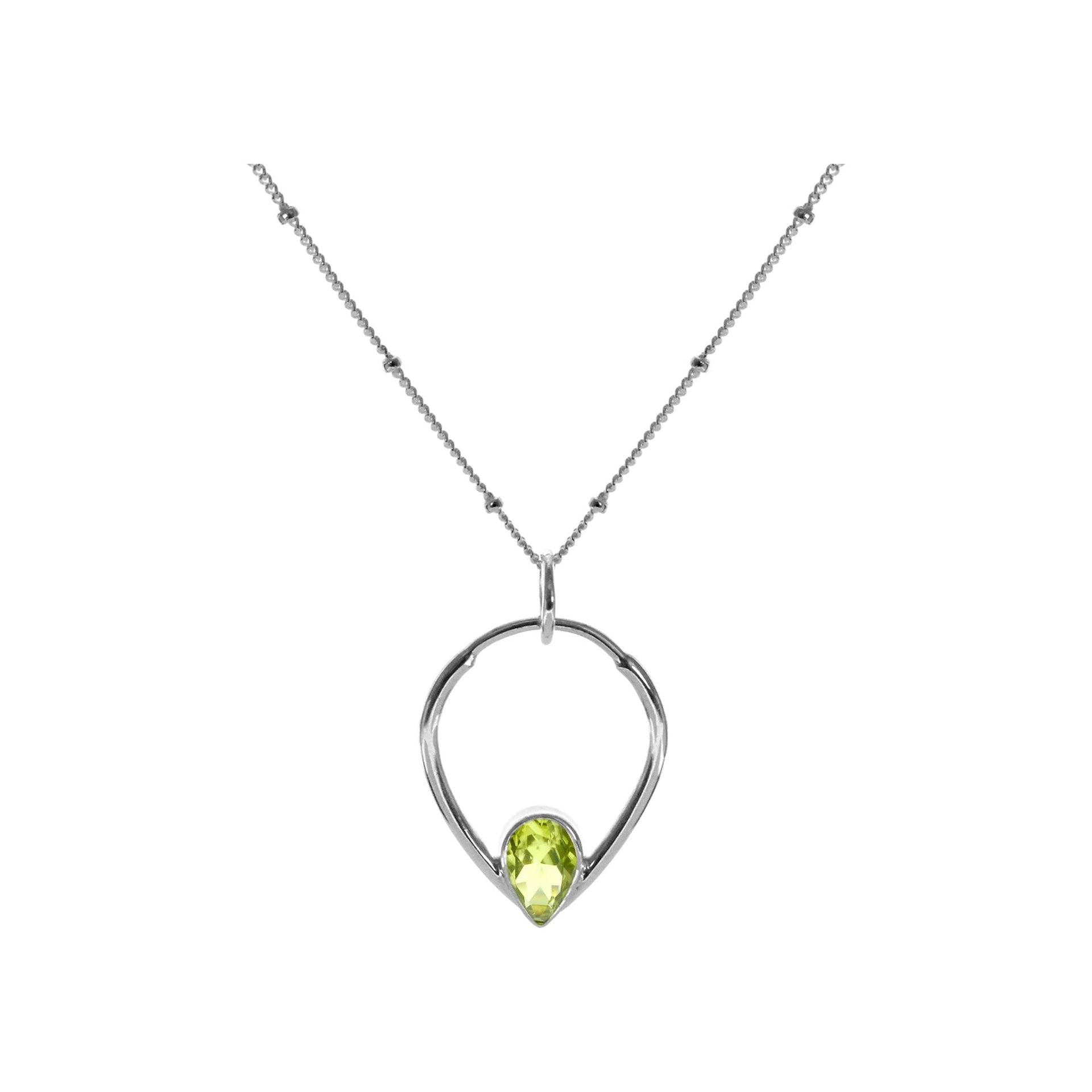 Bridget inverted teardrop necklace with peridot