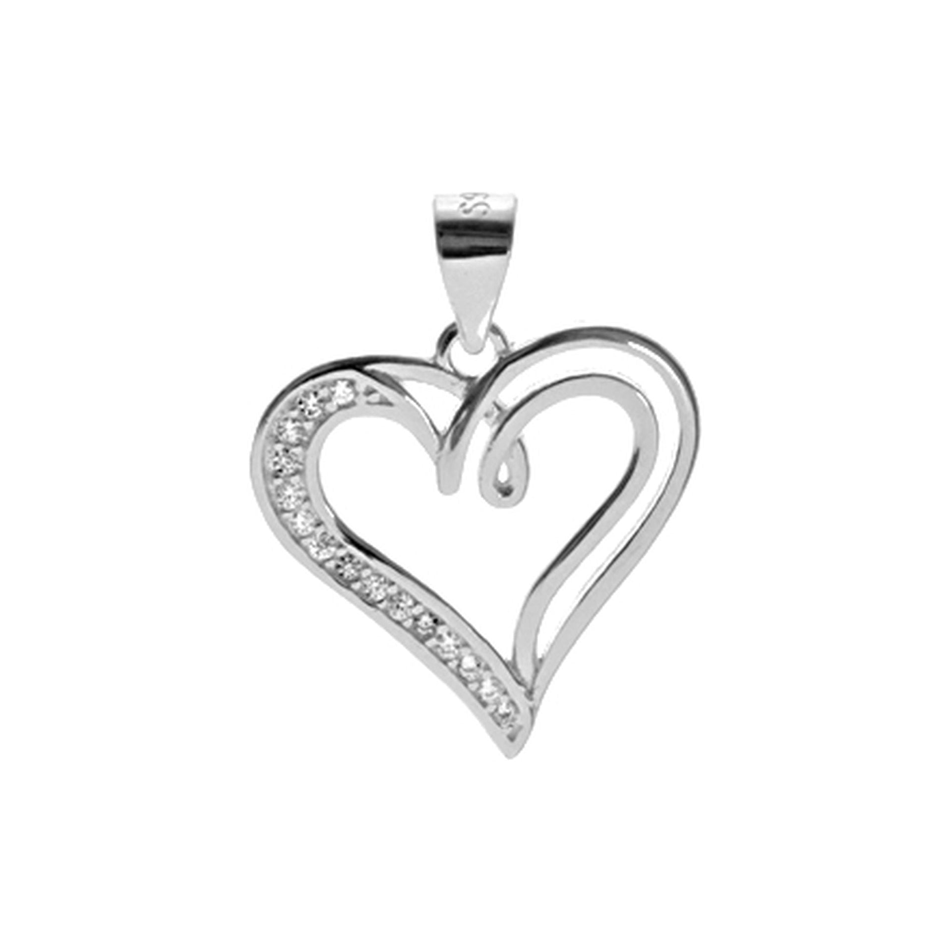 Mariah scrolled heart pendant