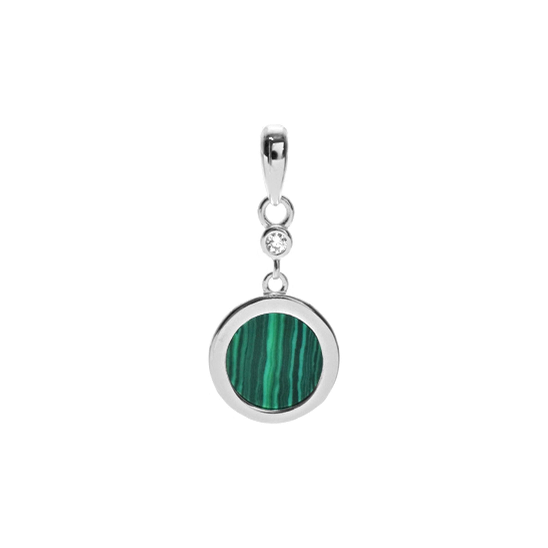 Bridget malachite and CZ pendant