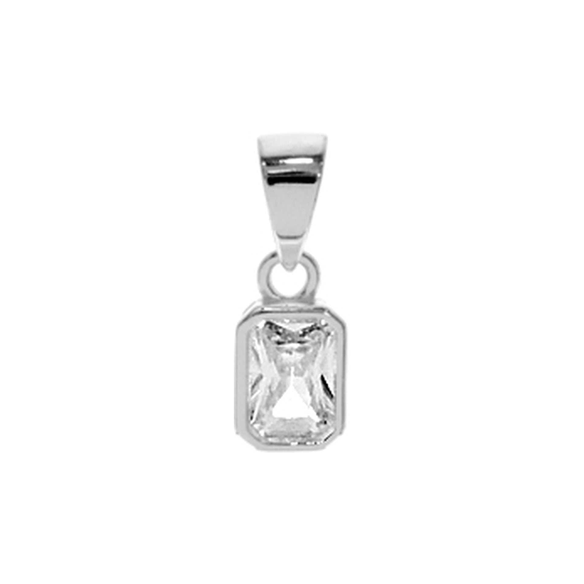 Tiffany baguette cut CZ pendant