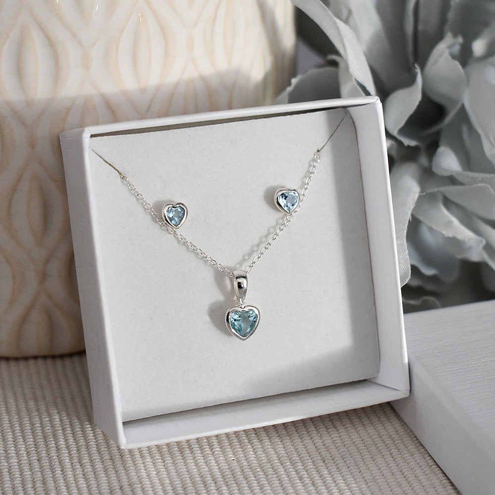 Samira blue topaz heart studs