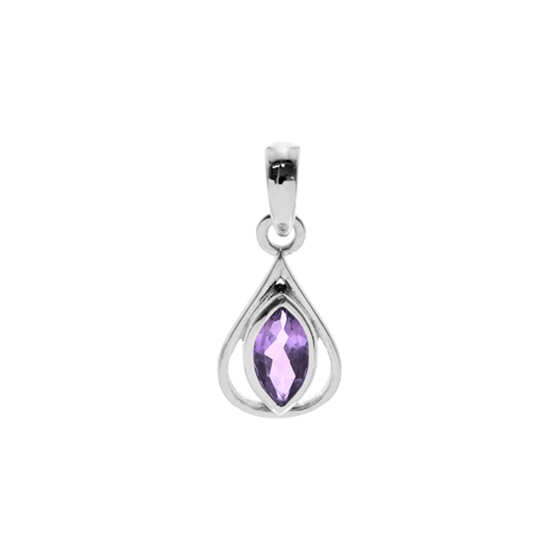 Bridget teardrop amethyst pendant