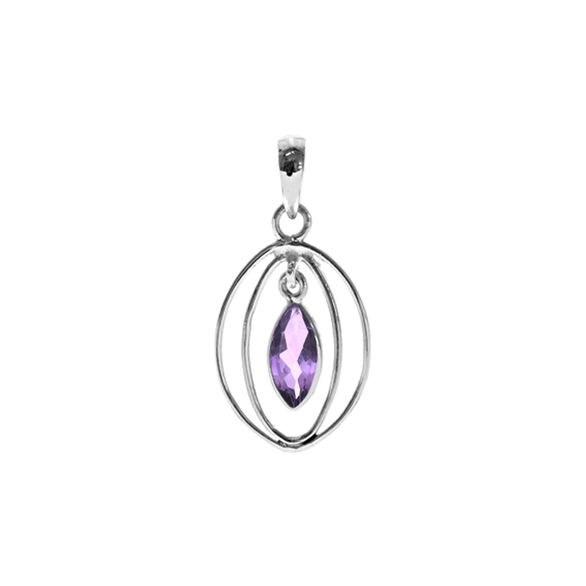 Ivy double oval amethyst pendant