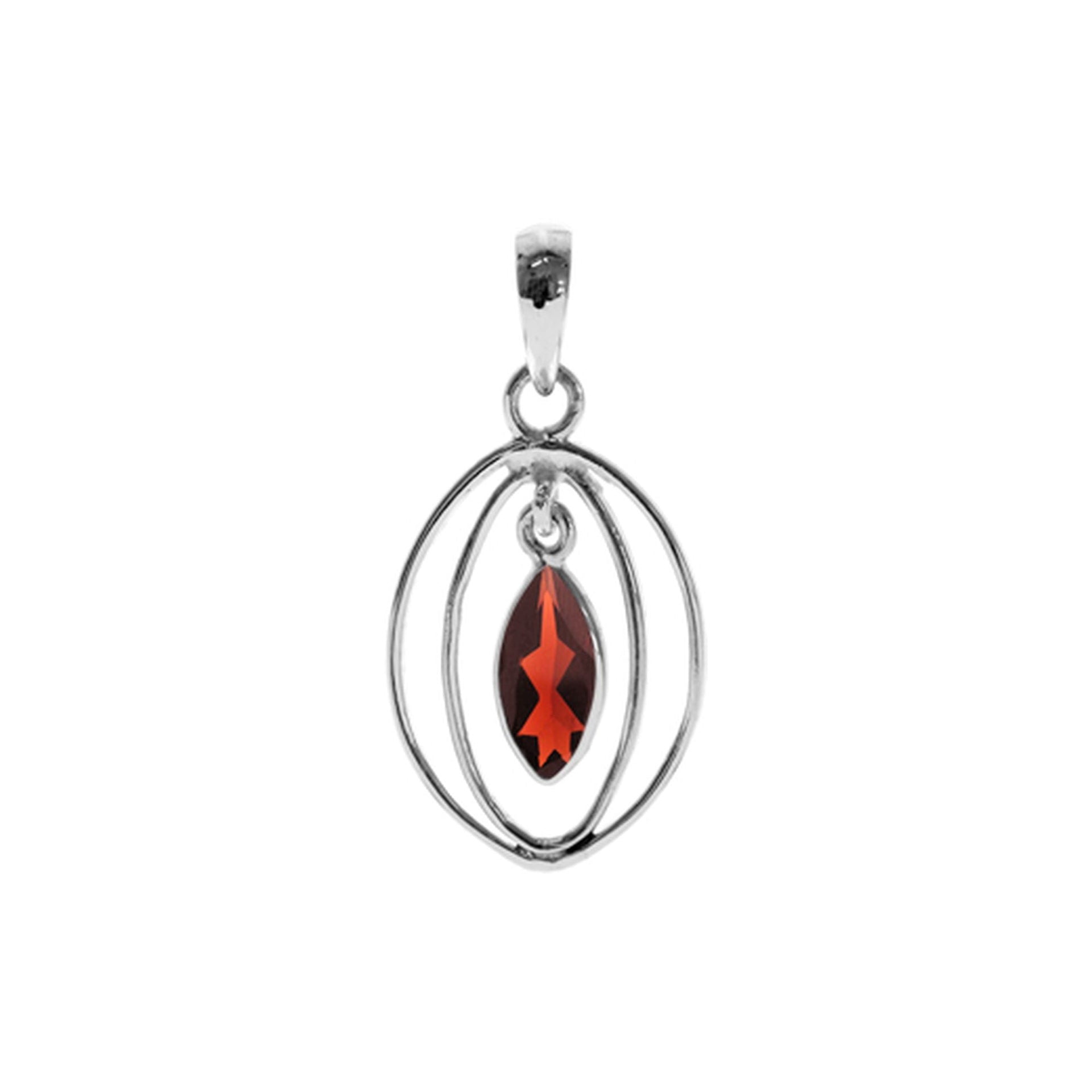 Ivy double oval garnet pendant