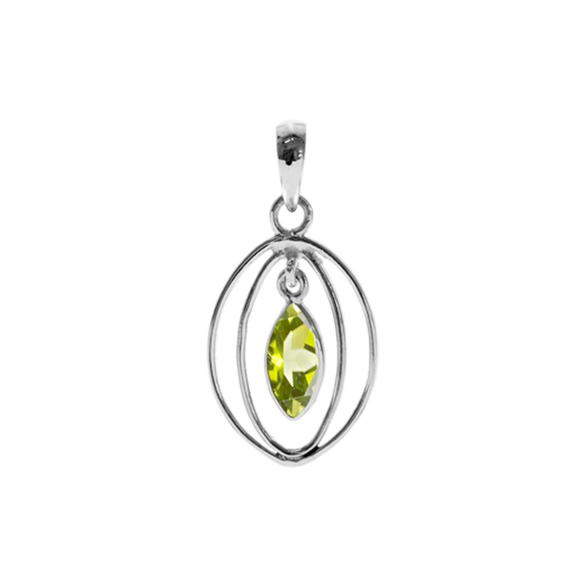 Ivy double oval peridot pendant