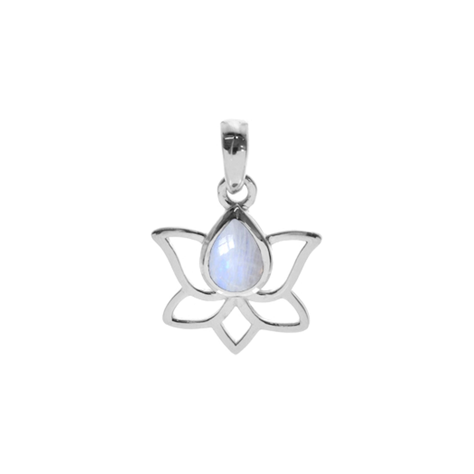 Betsy rainbow moonstone lotus pendant