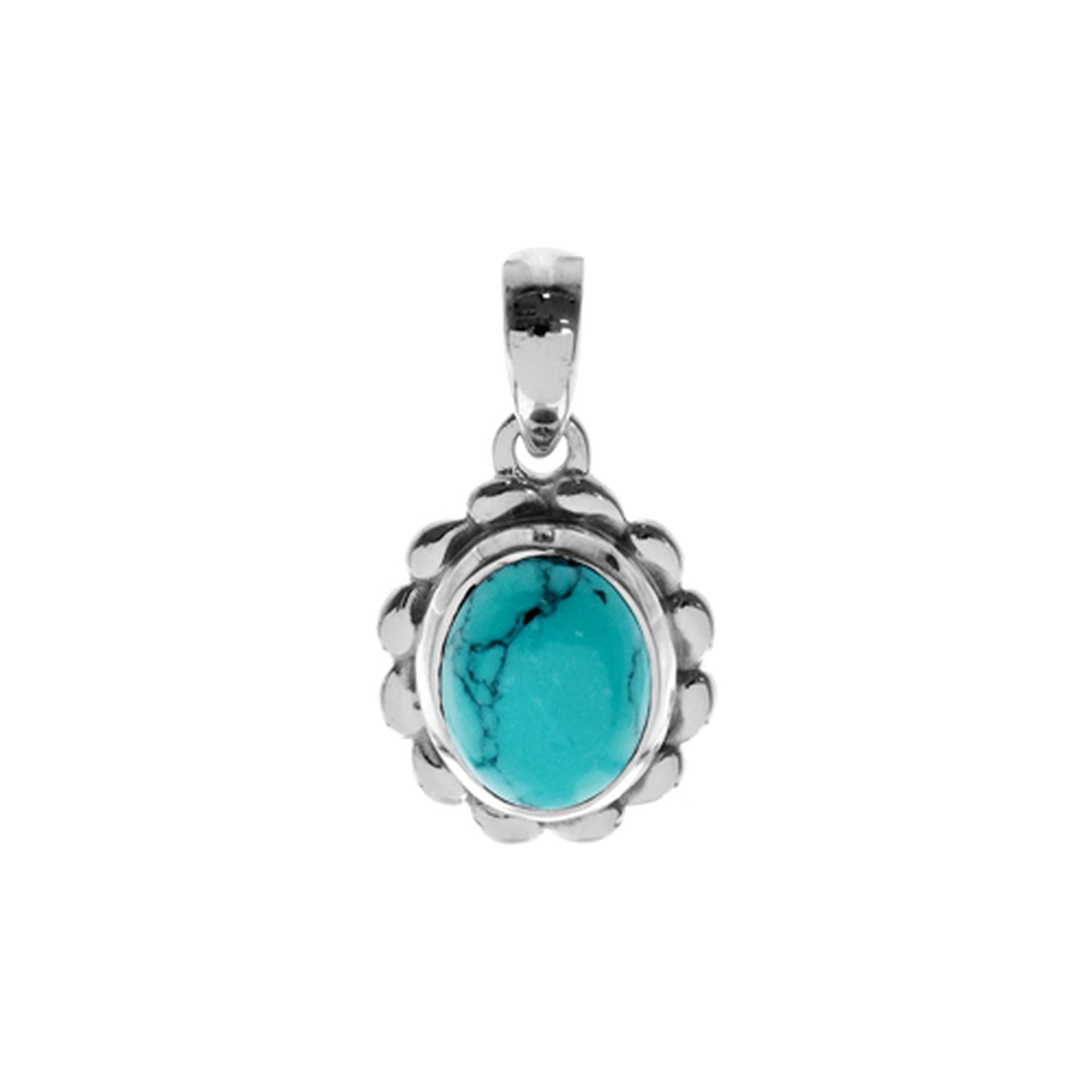 Bridget frilled edge turquoise pendant