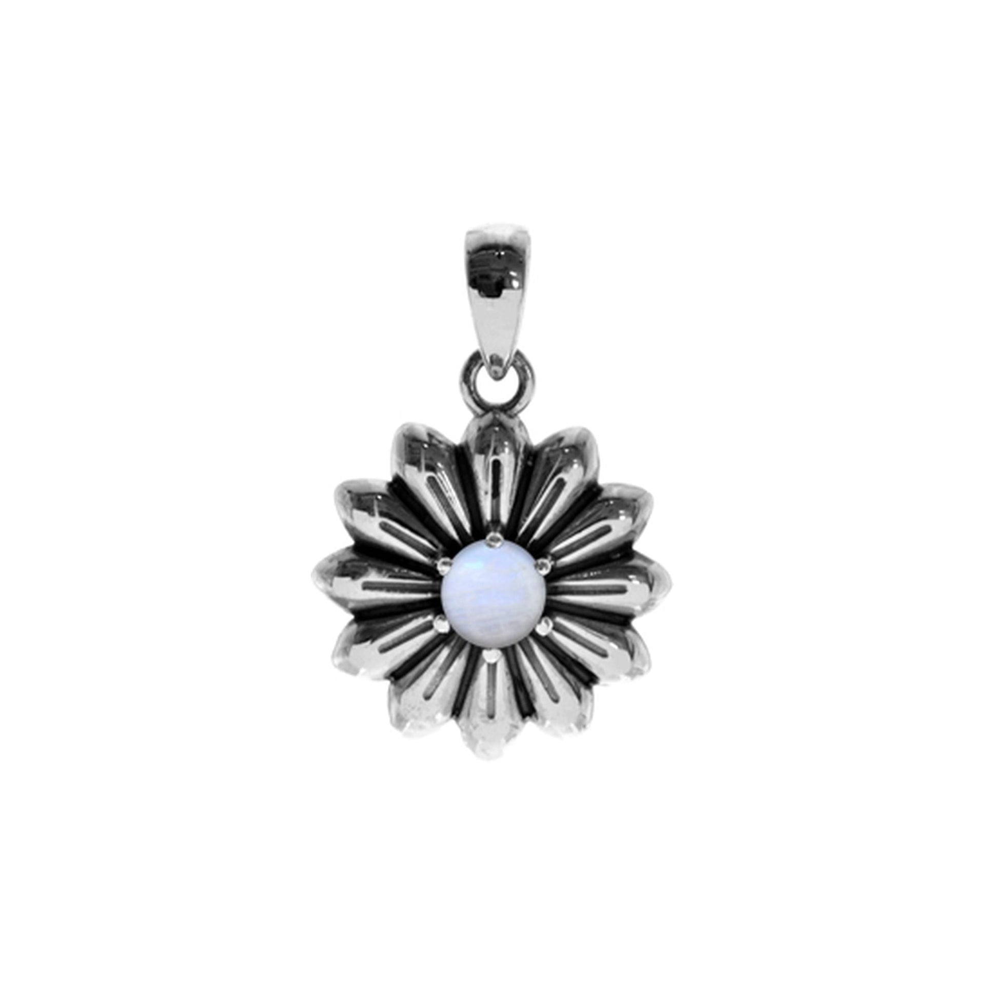 Tilly rainbow moonstone daisy pendant