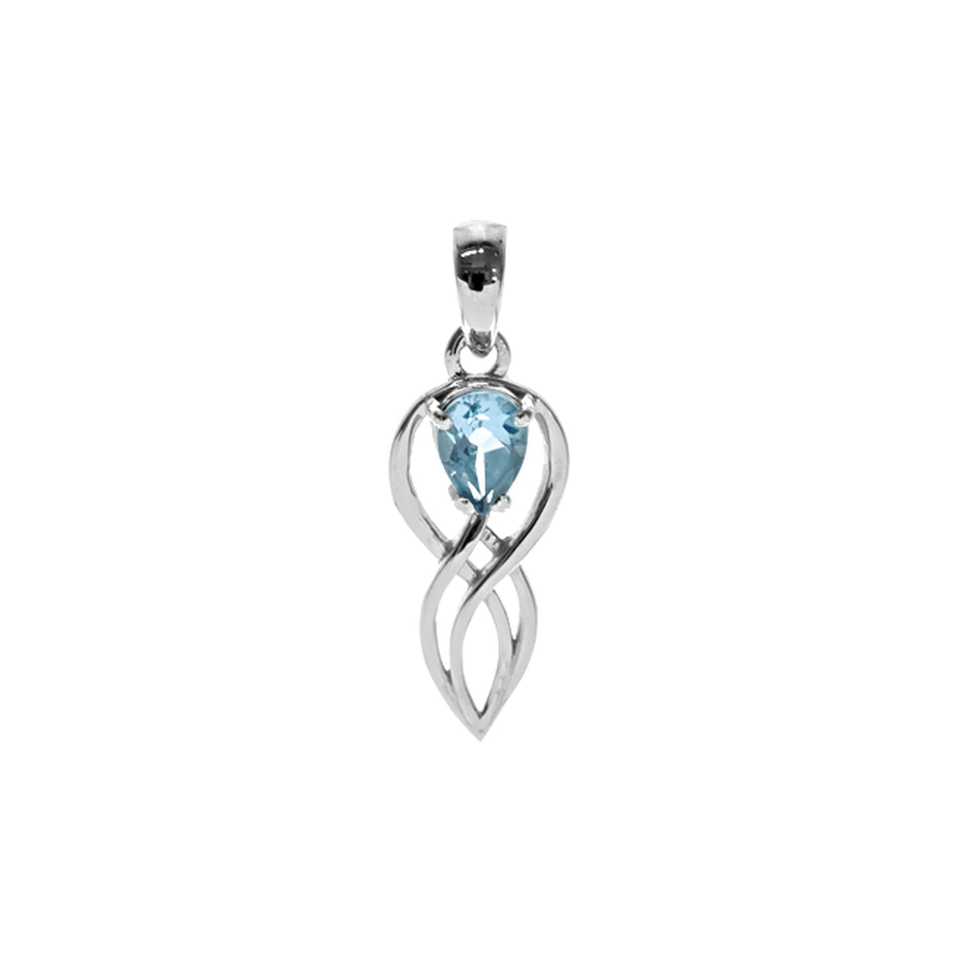 Kara crossover blue topaz pendant