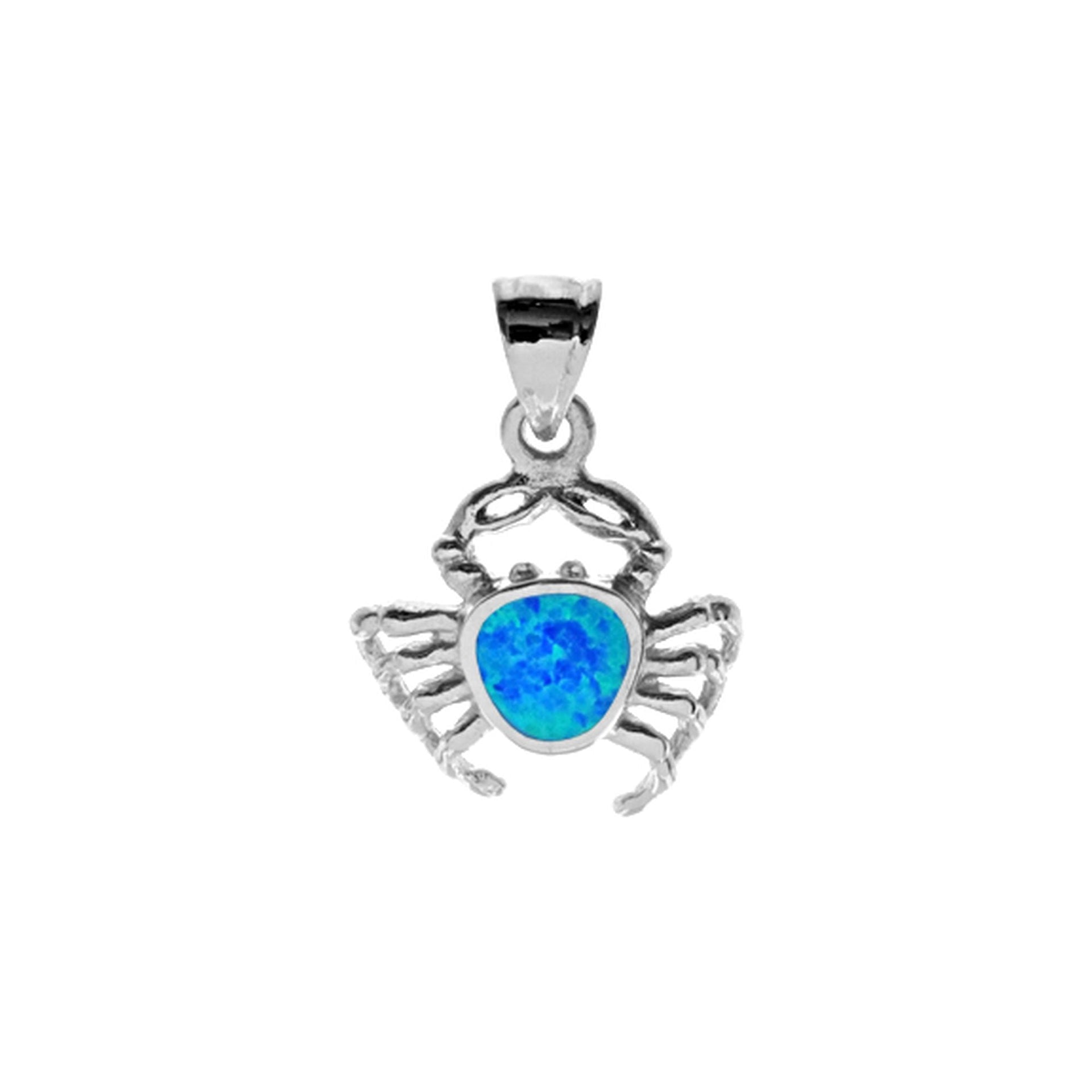 Ana blue opalique crab pendant