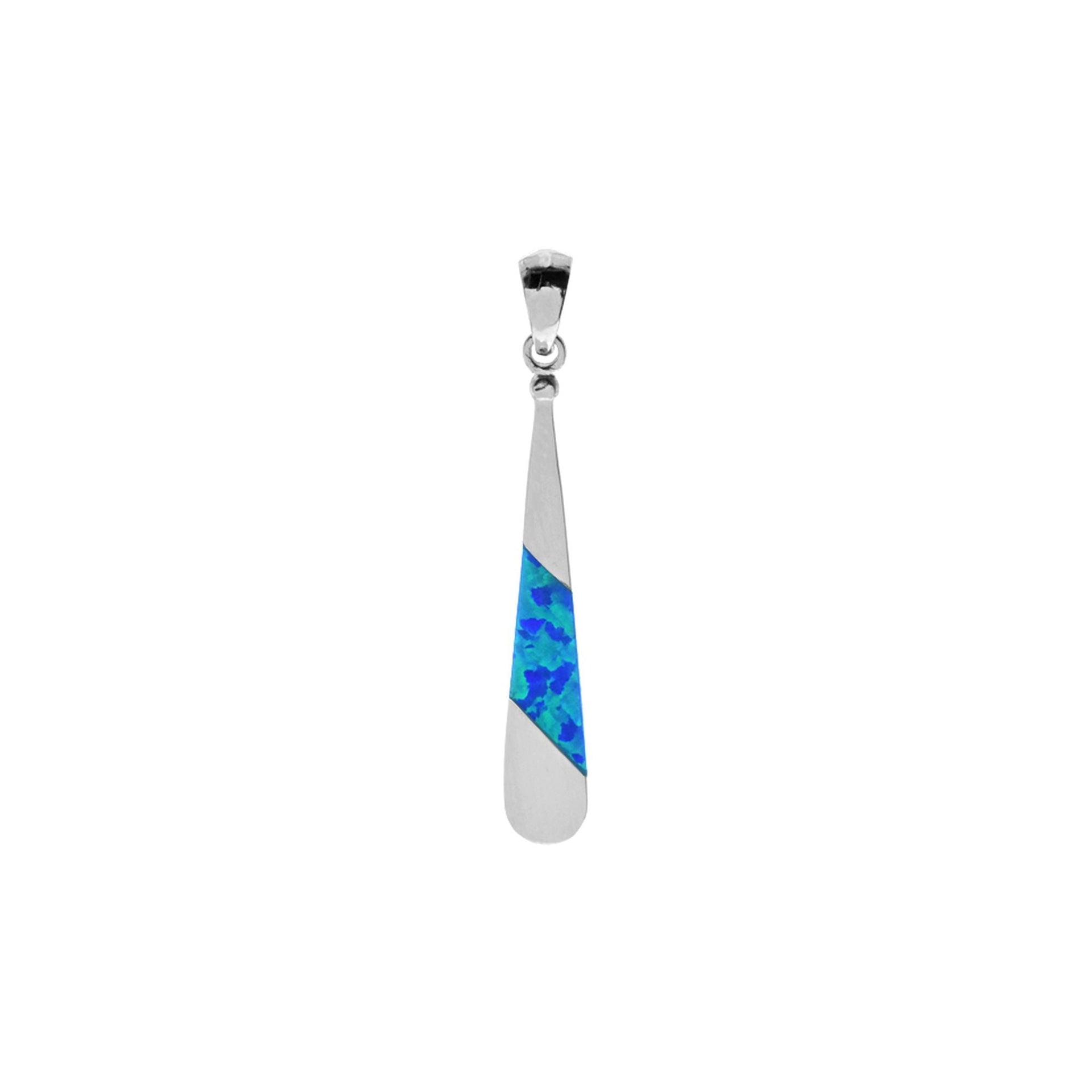Diana blue opalique elongated teardrop pendant