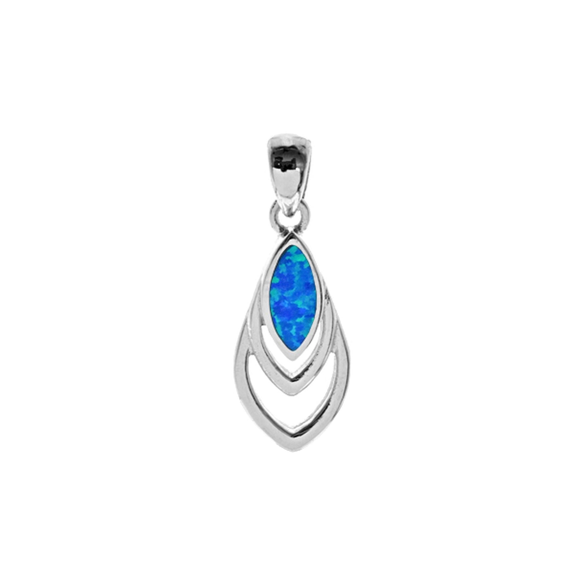 Antoinette triple marquis blue opalique pendant