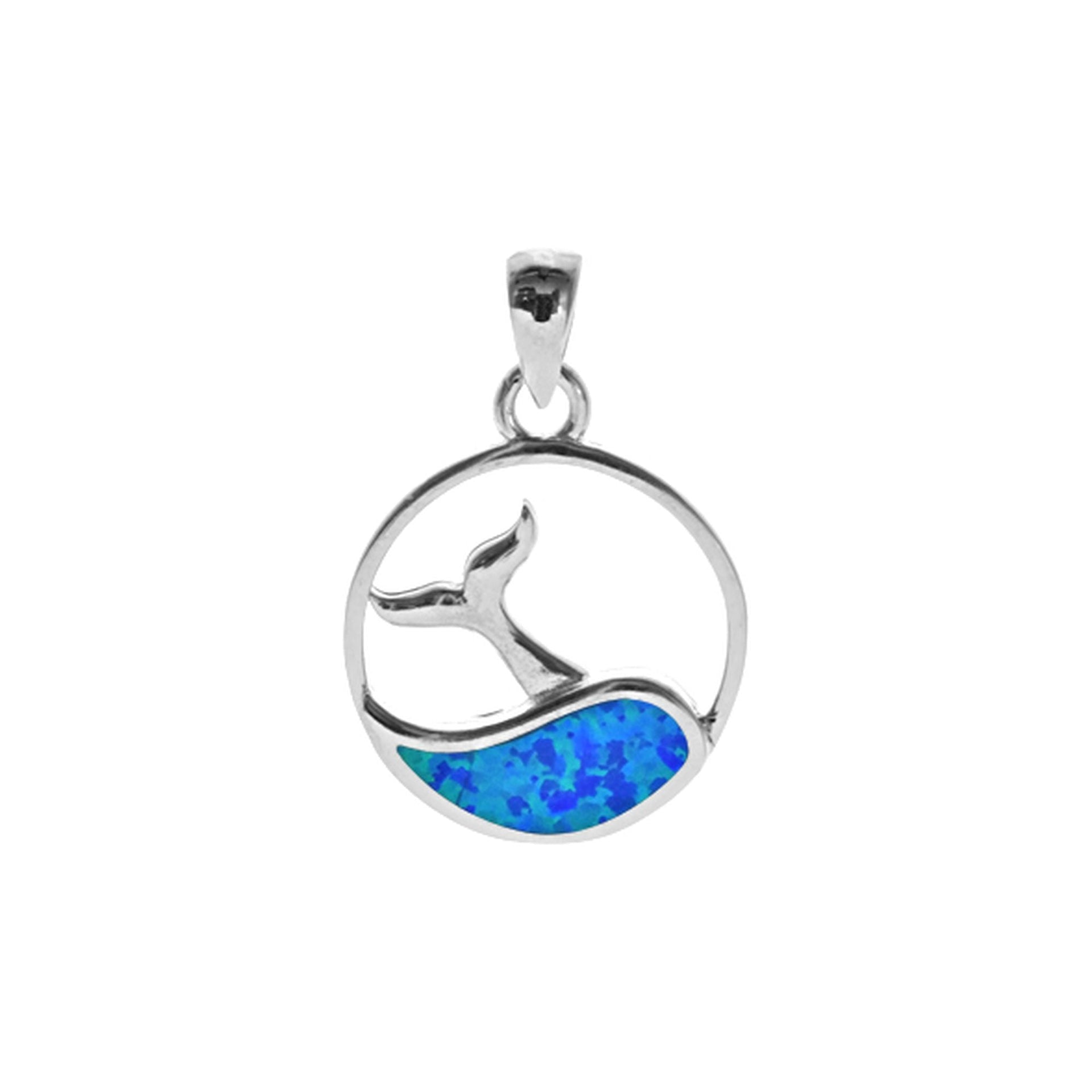 Ana whale wave blue opalique pendant