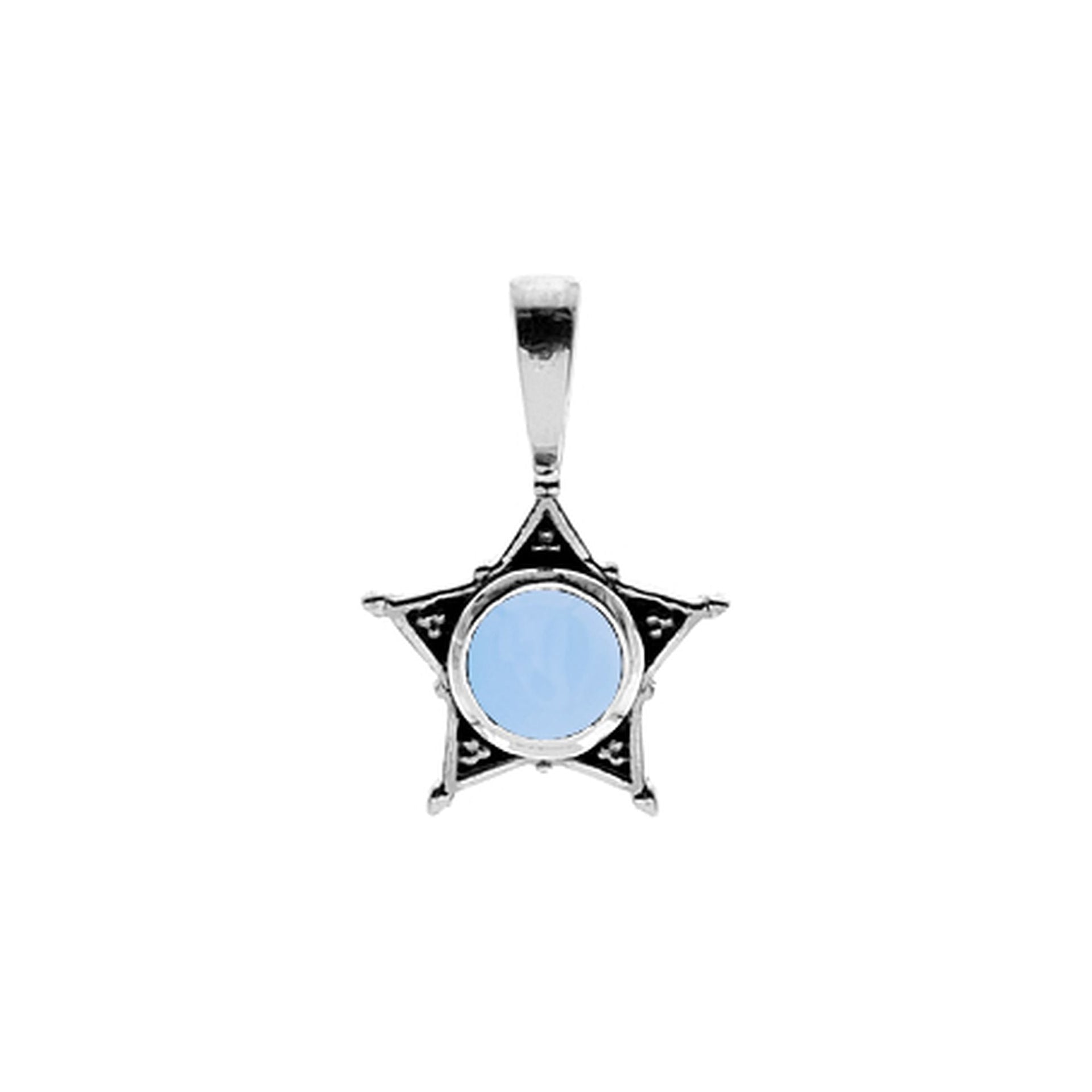 Catalina blue chalcedony star pendant