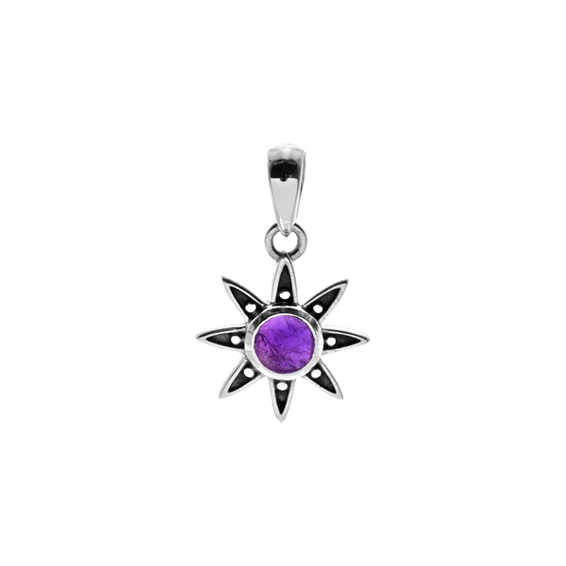 Catalina amethyst sunburst pendant