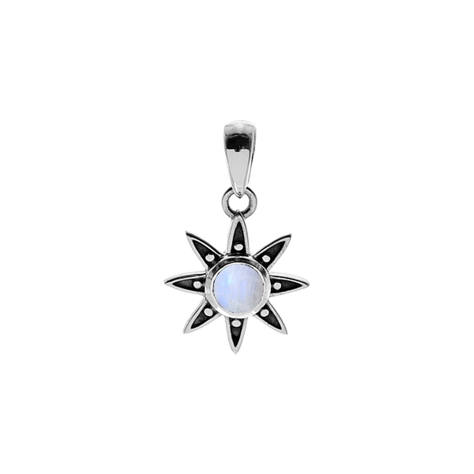 Catalina rainbow moonstone sunburst pendant