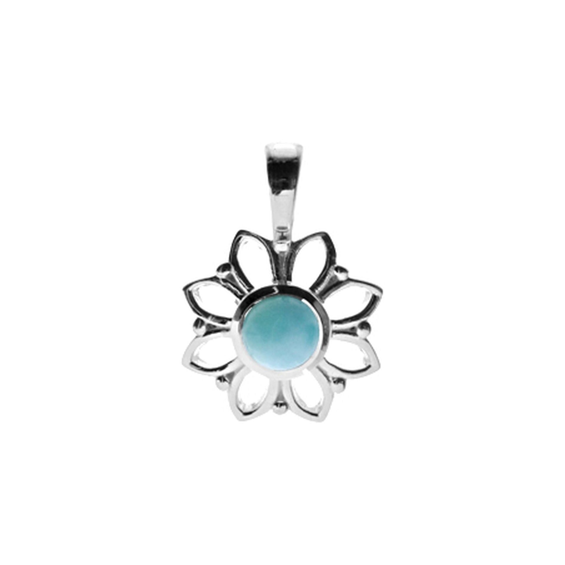 Catalina larimar dahlia pendant