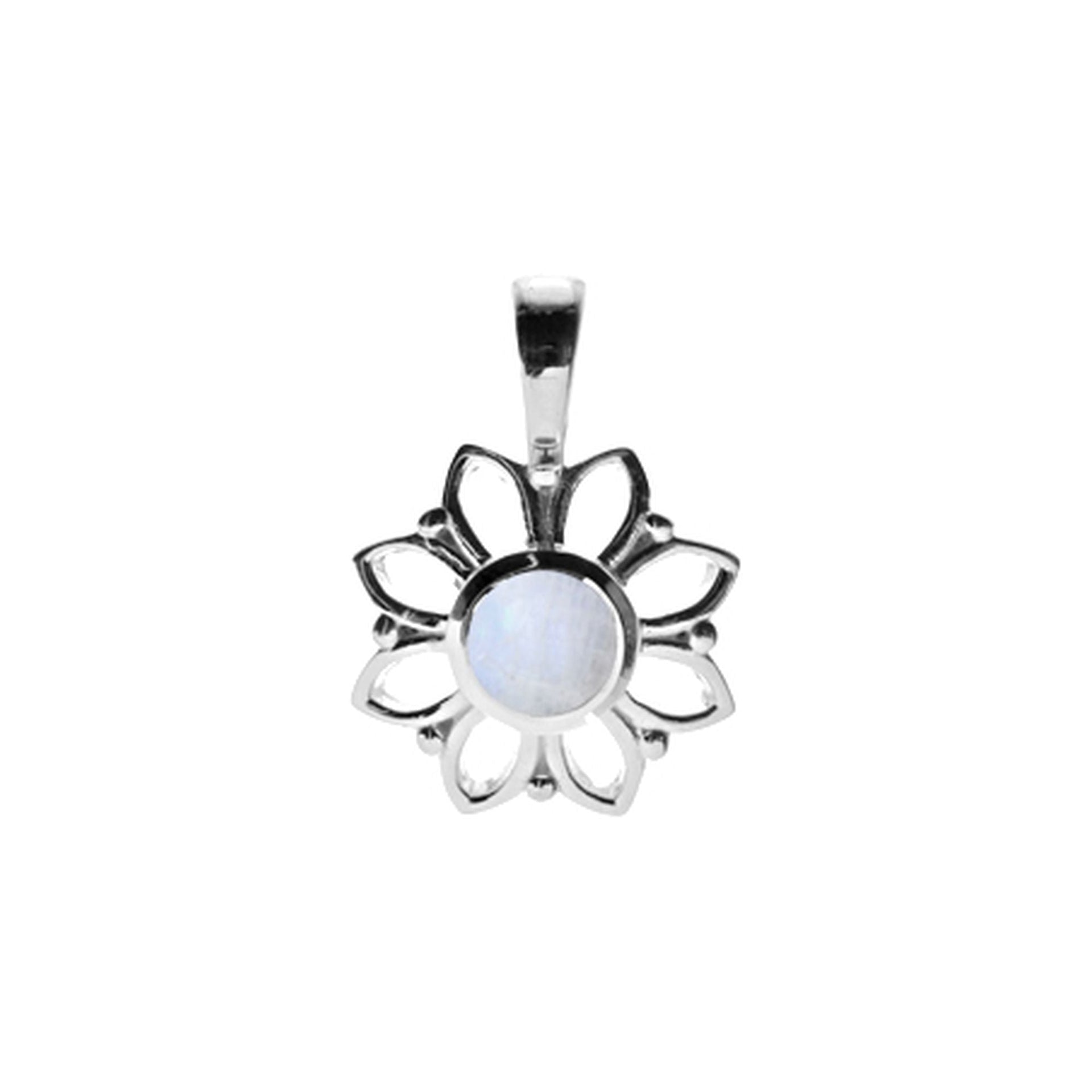 Catalina rainbow moonstone dahlia pendant